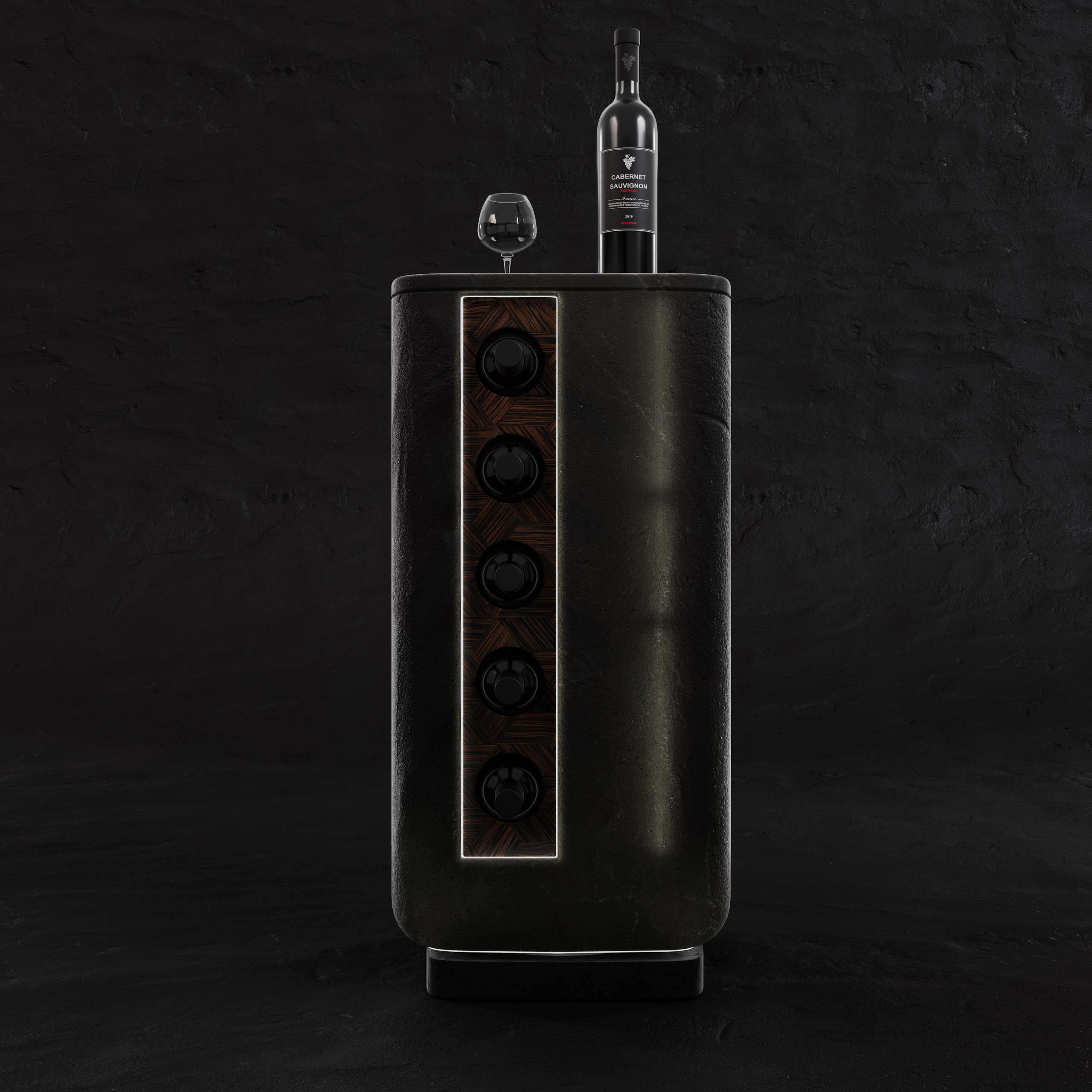 Визуализация, предметная визуализация, мебель, визуализация, мебель из камня, винный шкаф, вдохновение, интерьер, визуализация, минмализм, ODS