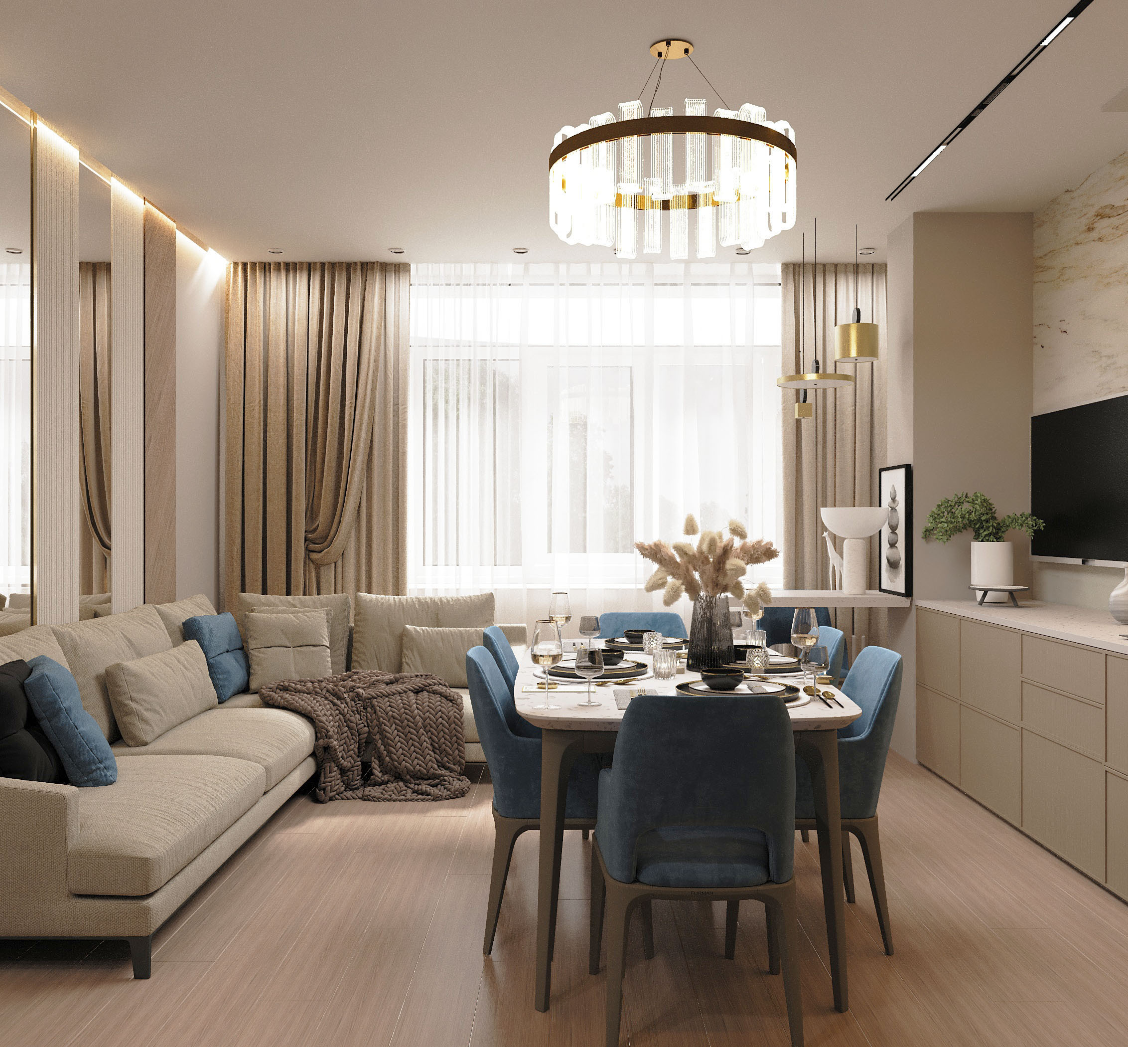 Визуализация, ЖК Седьмой Континент, вдохновение, интерьер, визуализация, кухня, ODS