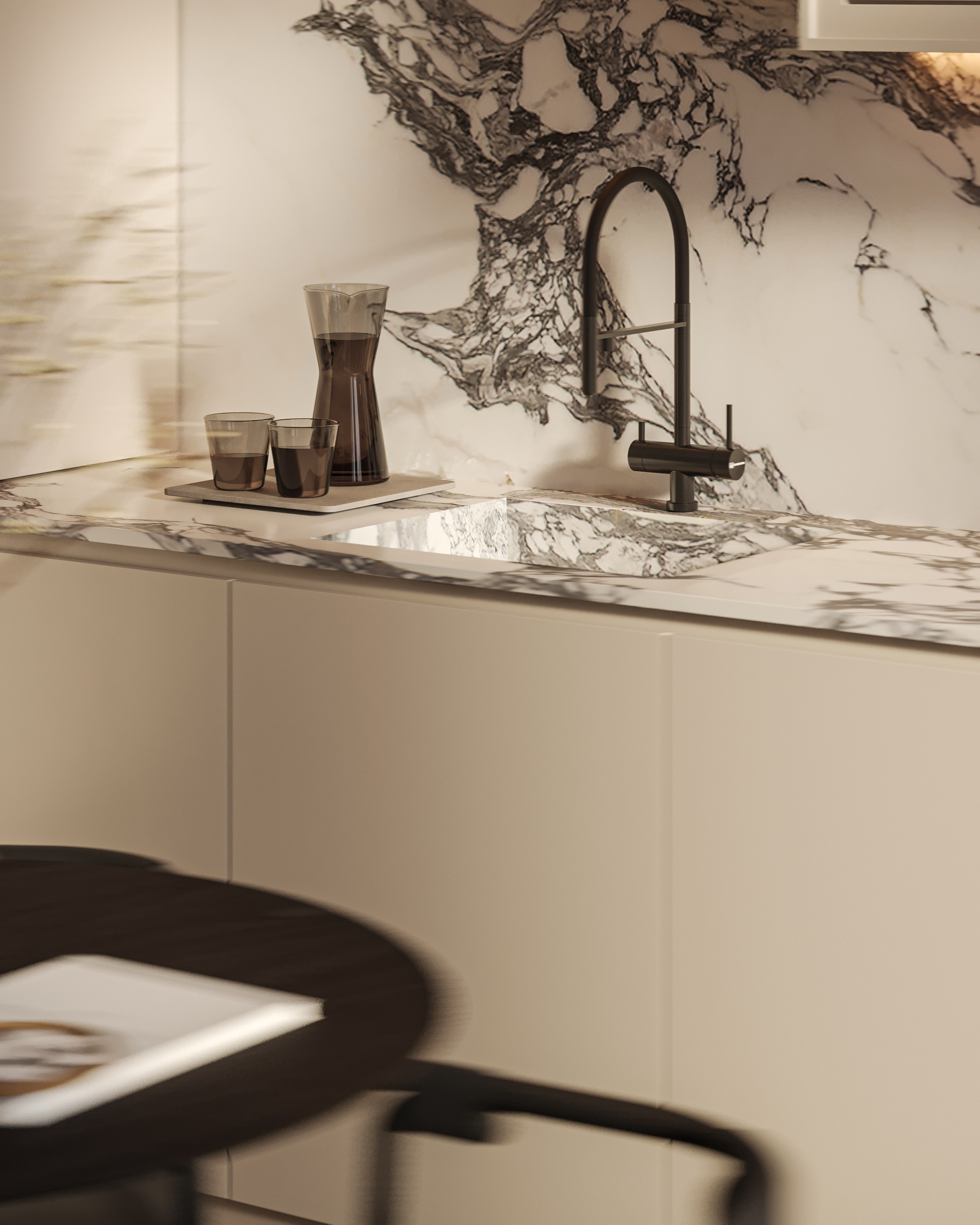 Кухня-гостиная ЖК «Континенталь». 3D визуализация интерьера Надежда Соколова