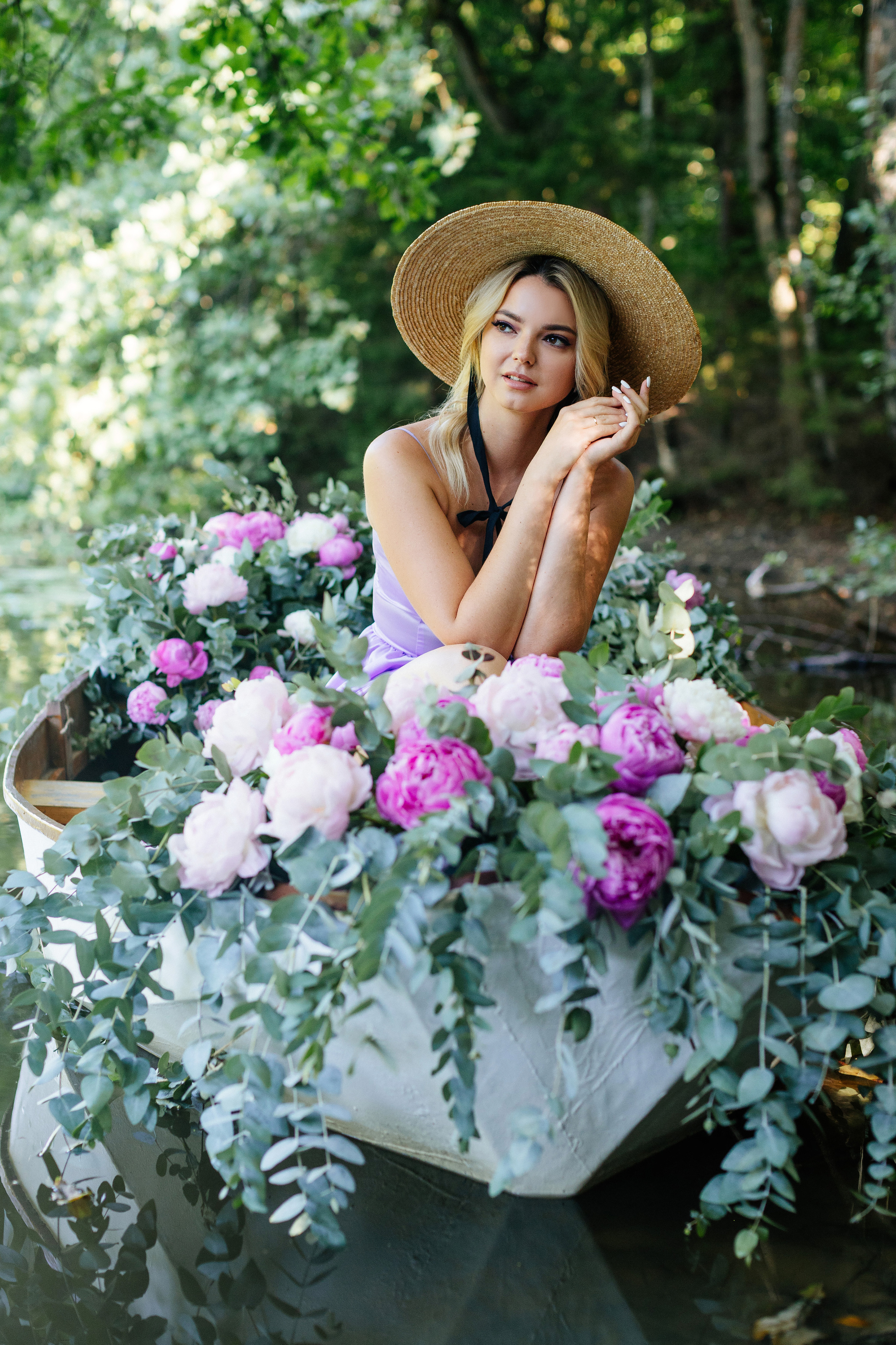 Съёмка на лодке. Фотограф Полина Лытнева