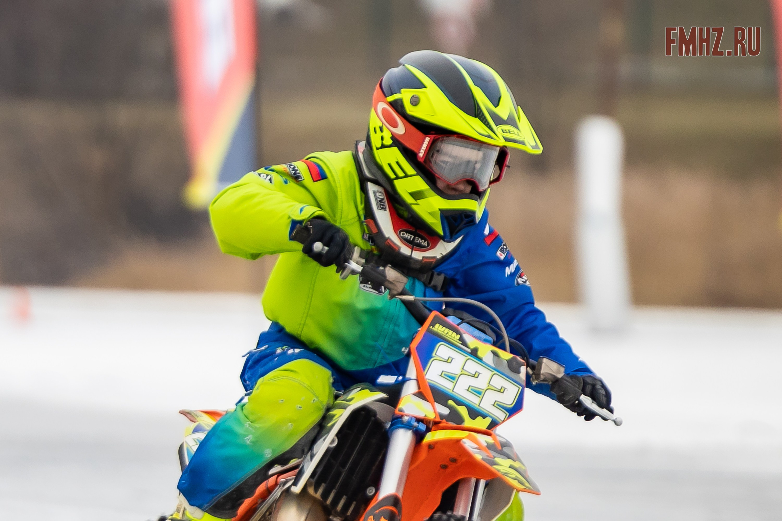 Первый этап Кубка МФР по мотокроссу на льду Большого Крылатского пруда в Москве. 8 февраля 2025 г. Фотограф Владимир Охрименко