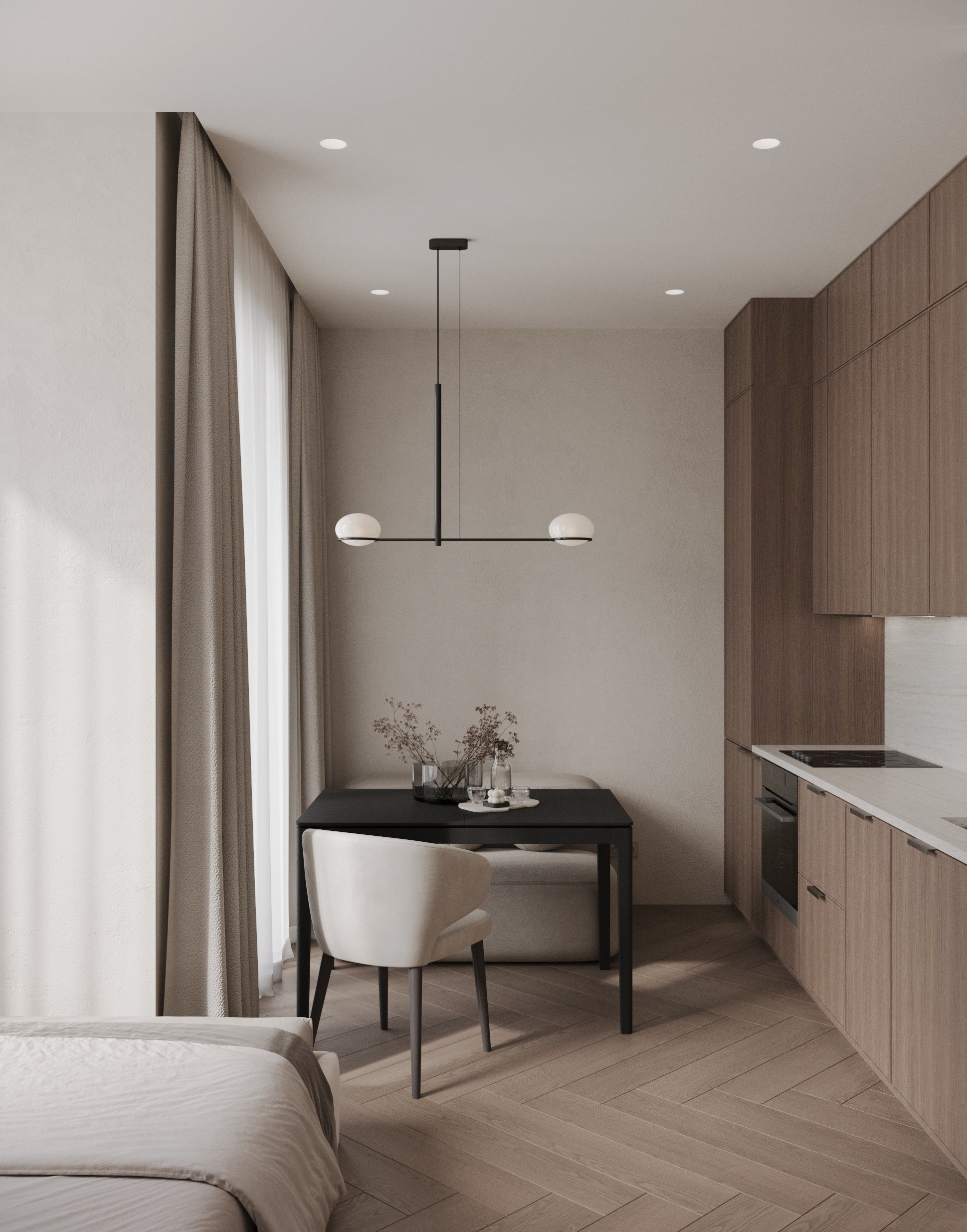 Дизайн-проект студии г. Санкт-Петербург ID Kudrovo. Дизайн интерьеров, 3D визуализации