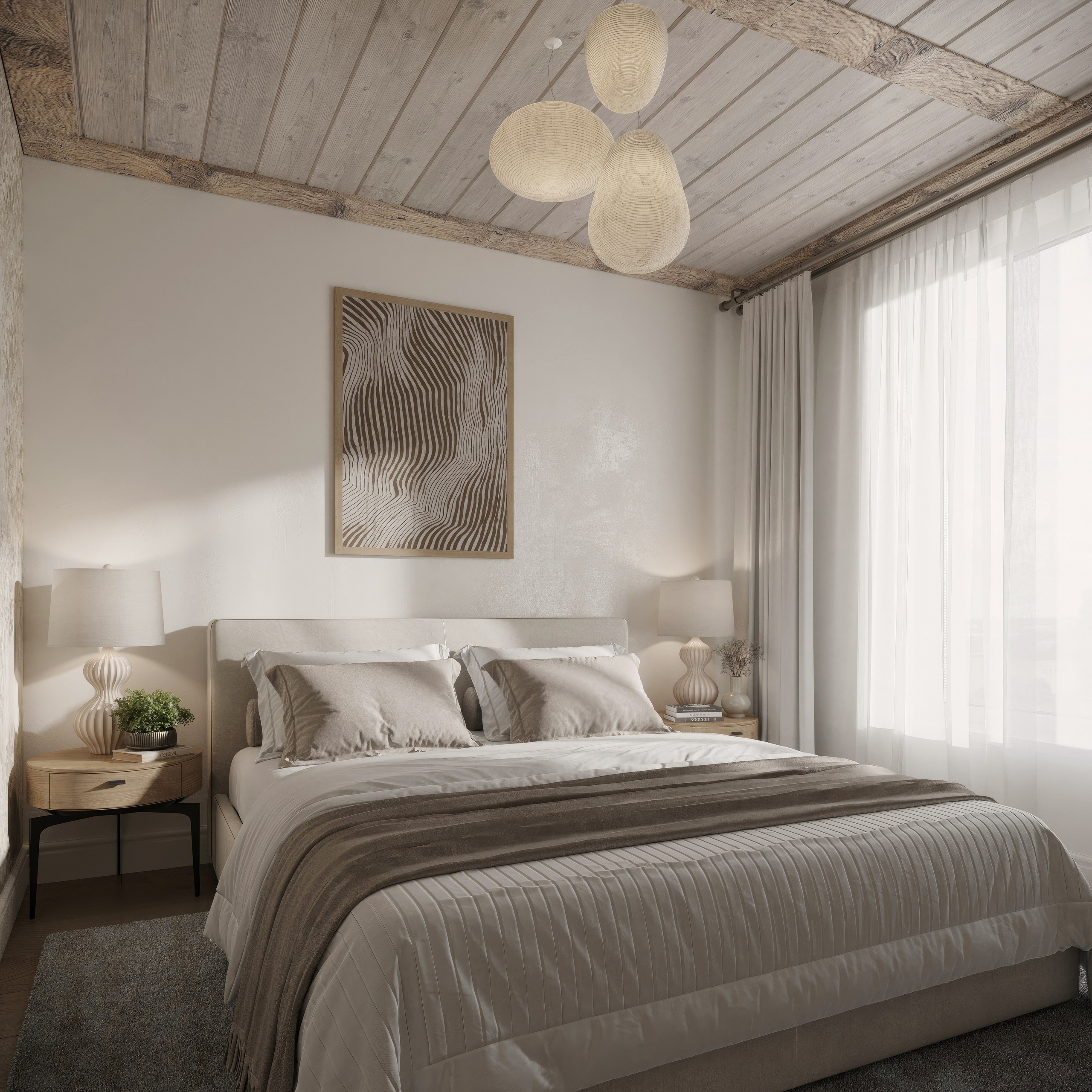 Countryside Cottage — Interior Design with Natural Materials. 3D INTERIOR AND ARCHITECTURE VISUALIZATION