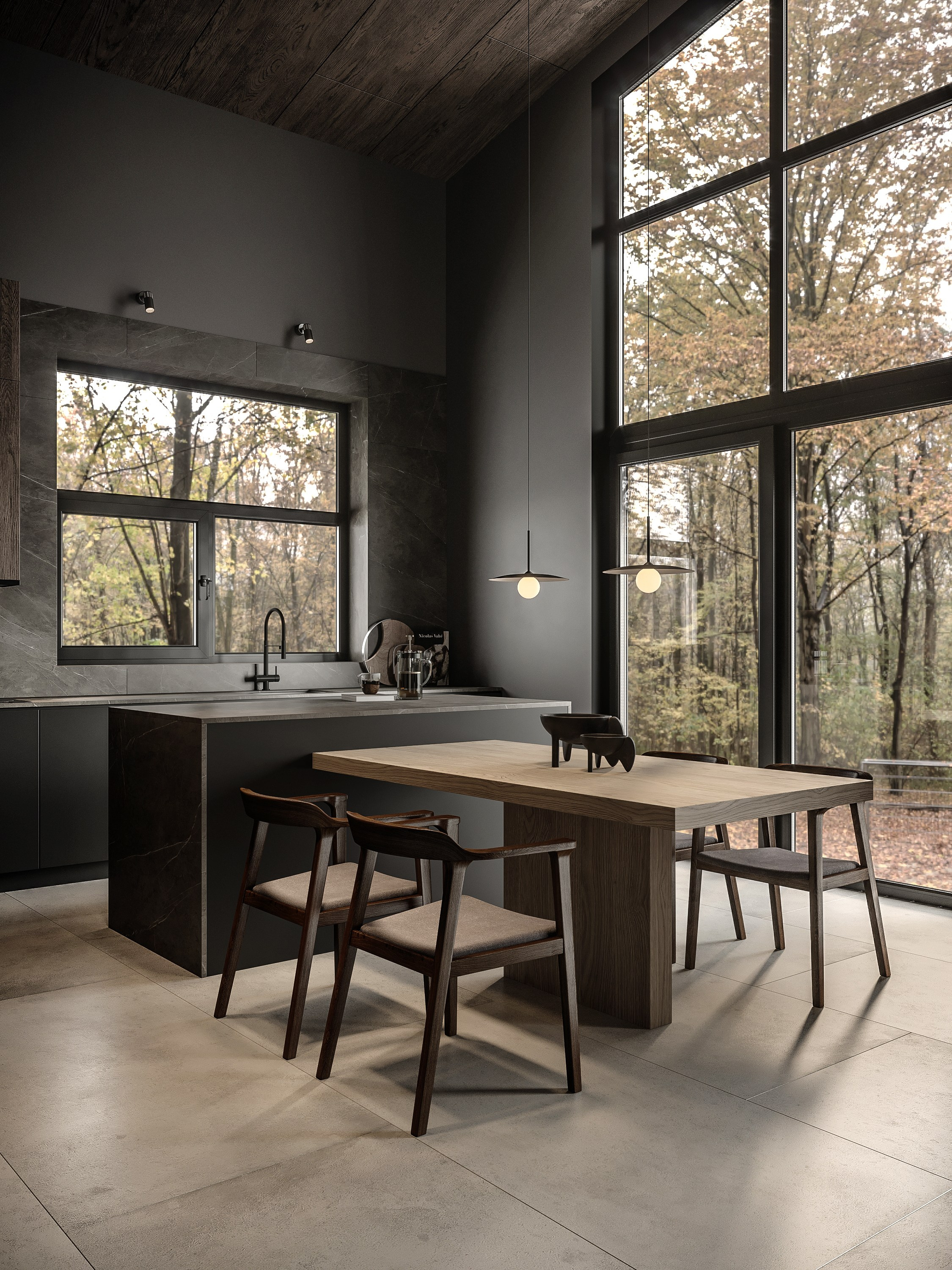 Интерьерная визуализация кухни с точной проработкой деталей, Renderim