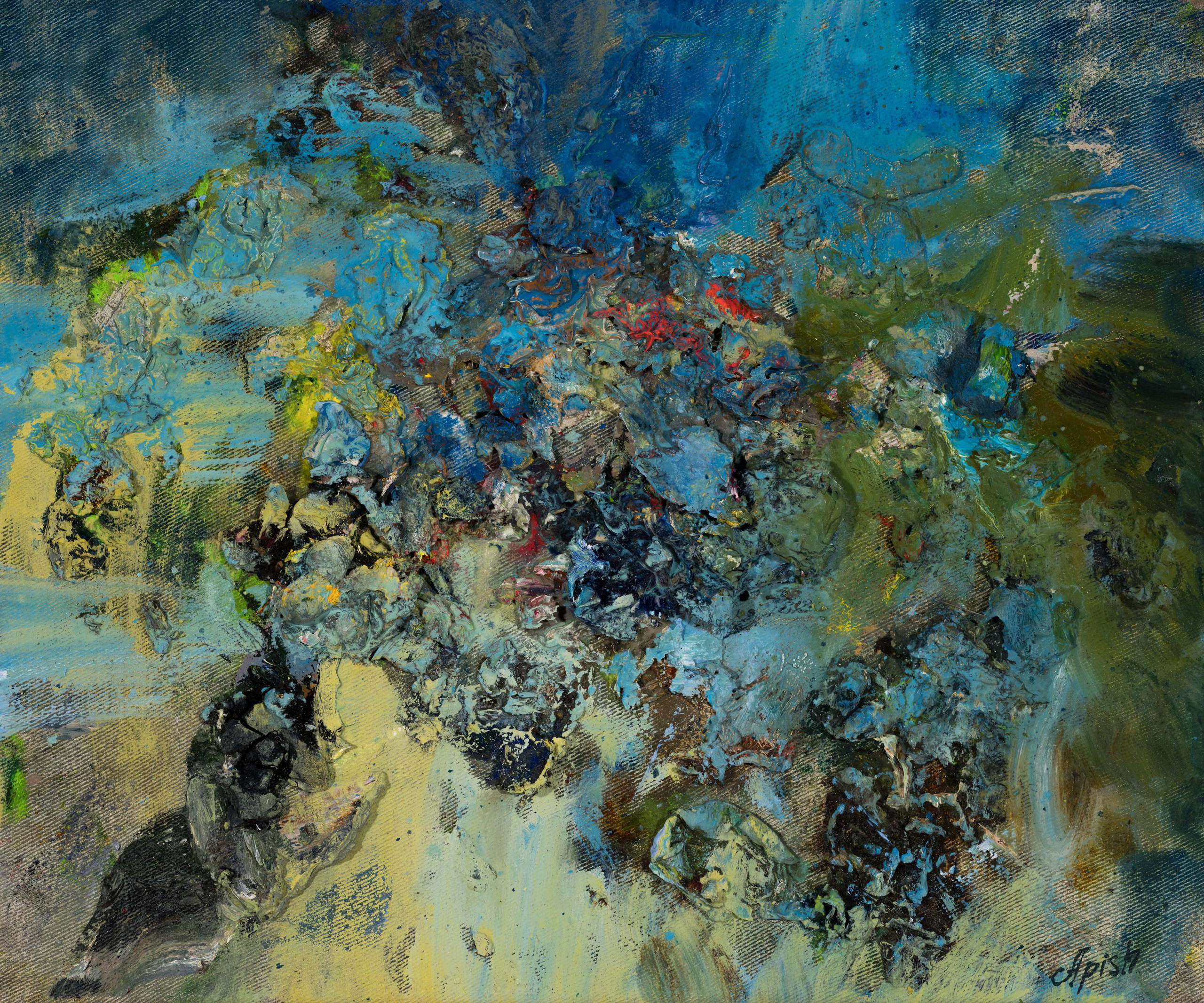 «Комплексный импульс 6» - художник Алексей Апиш (холст, масло, 25x30 см, 2026)