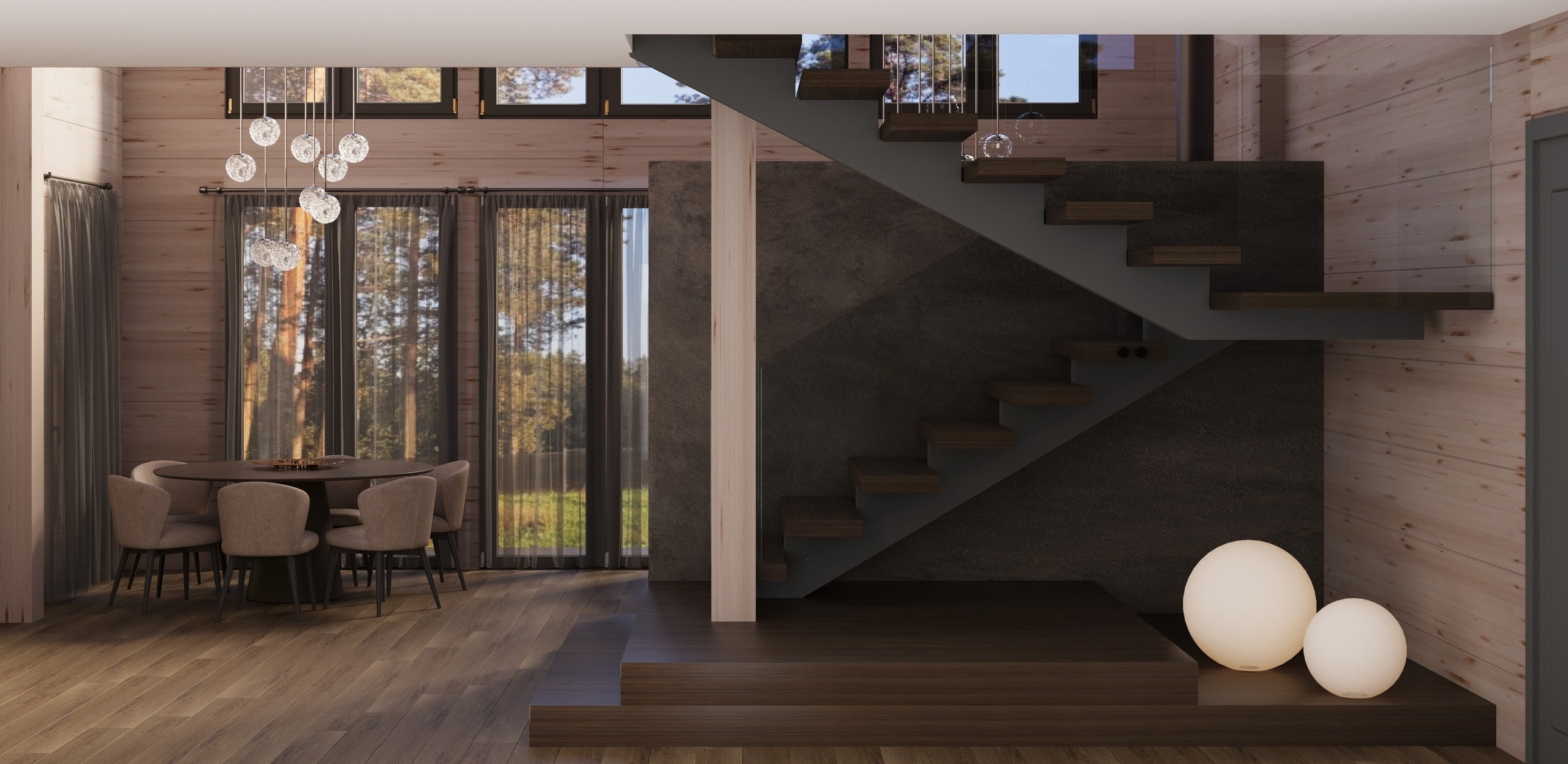 Загородный дом. Дизайн интерьера в СПб