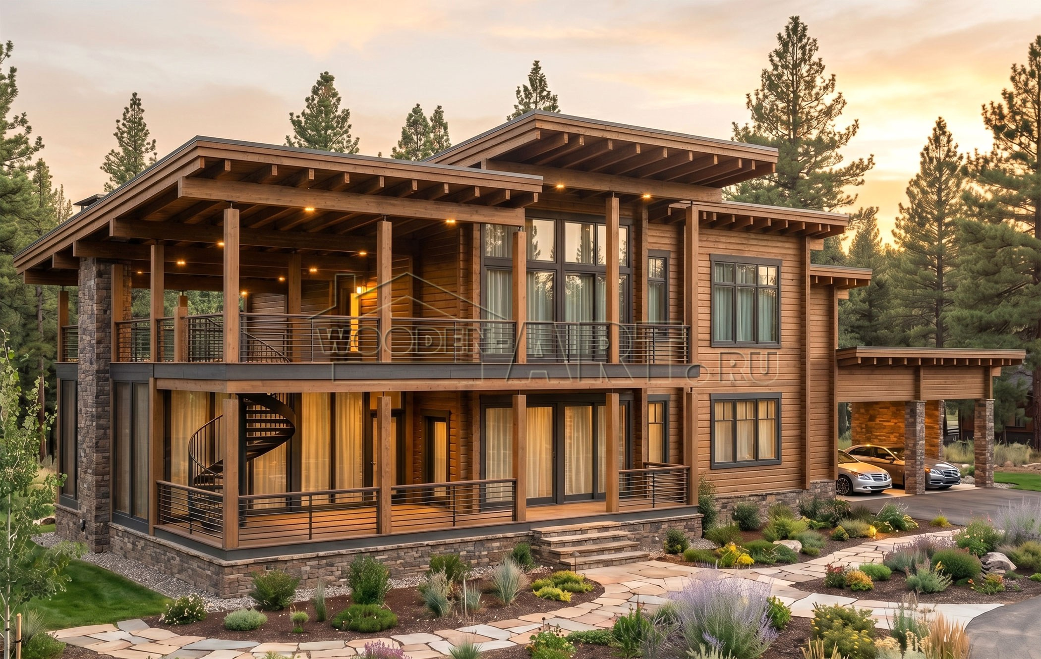 «Усово» 645 кв. м. Проекты деревянных домов. Архитектор Ольга Мальцева