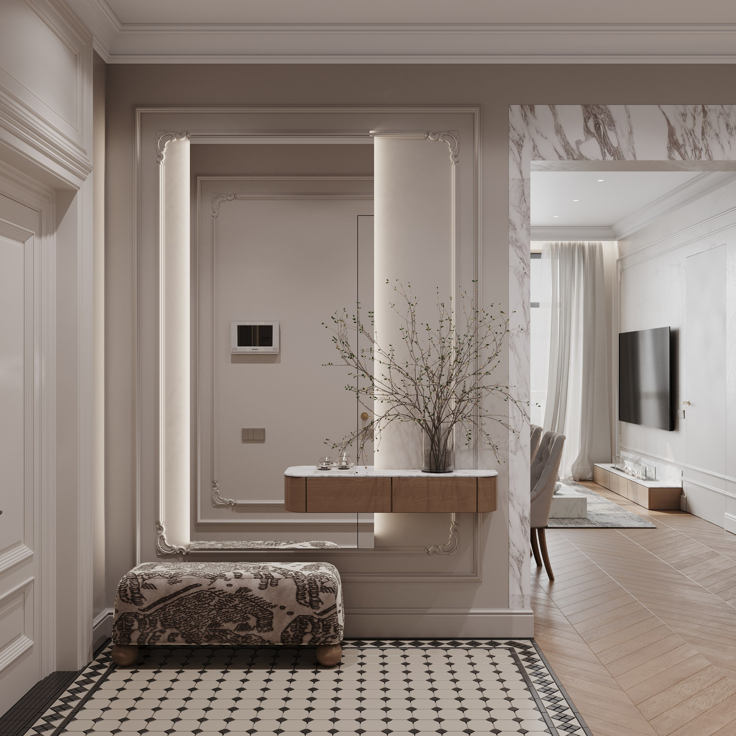 ЖК Легенда Московский 65 106 кв.м, г. Санкт-Петербург. 3d визуализатор Анастасия Науменко