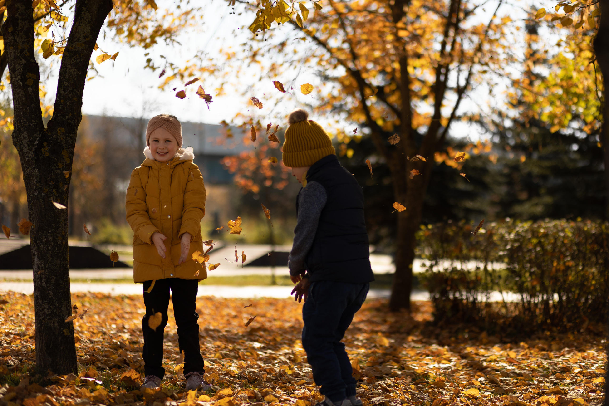 Золотая осень: Маша и Антон, Соня и Алёнка. Семейный и детский фотограф В Москве Парамонова Екатерина