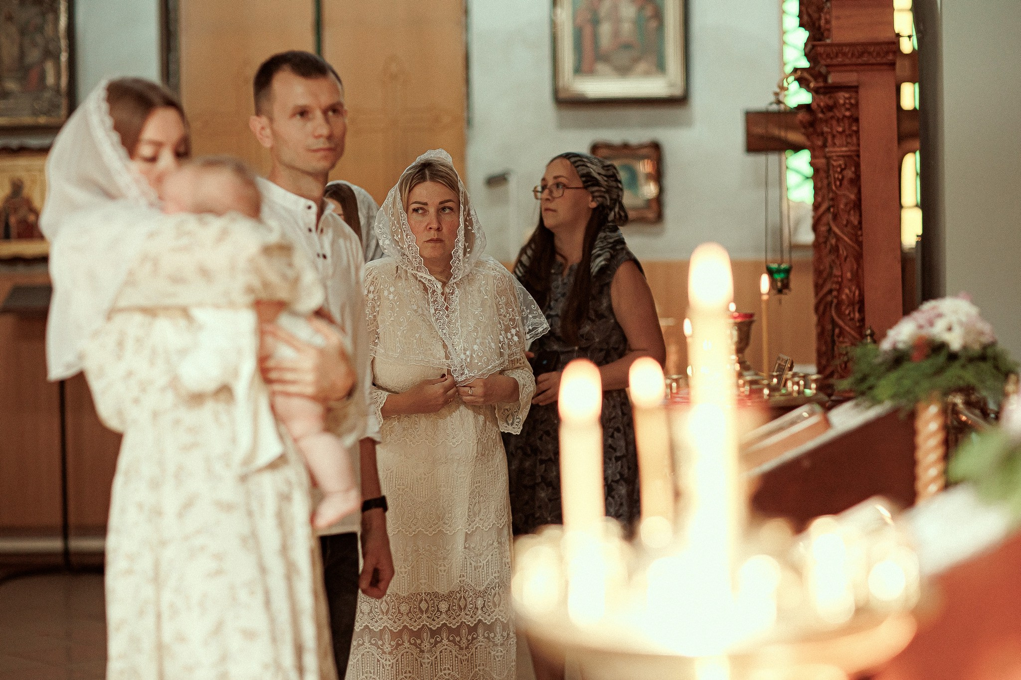 Таинство крещения Аглаи. Храм в п.Ахтырском. Детский семейный фотограф в Абинске