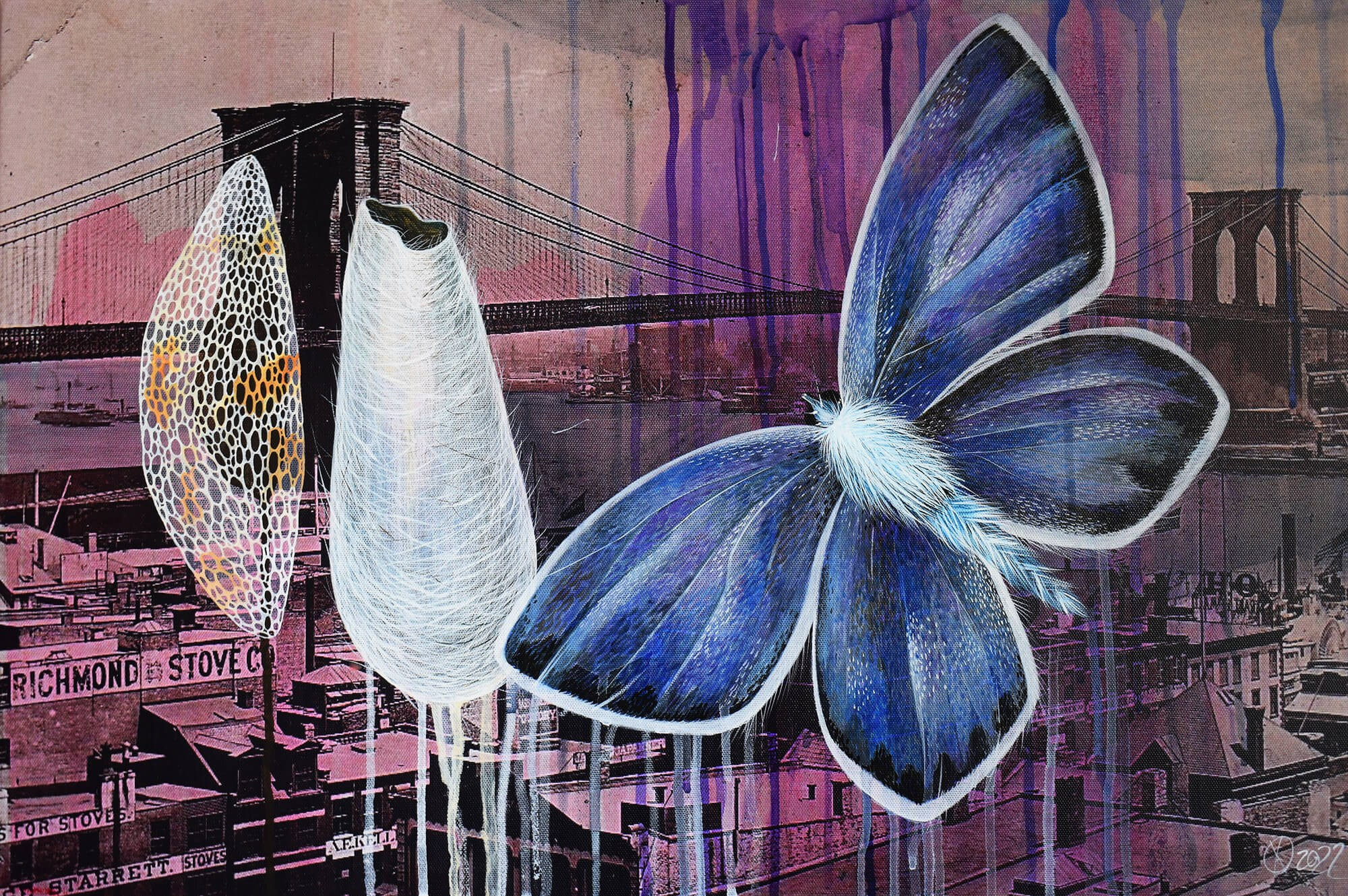 New York, 40/60, mixed media on canvas