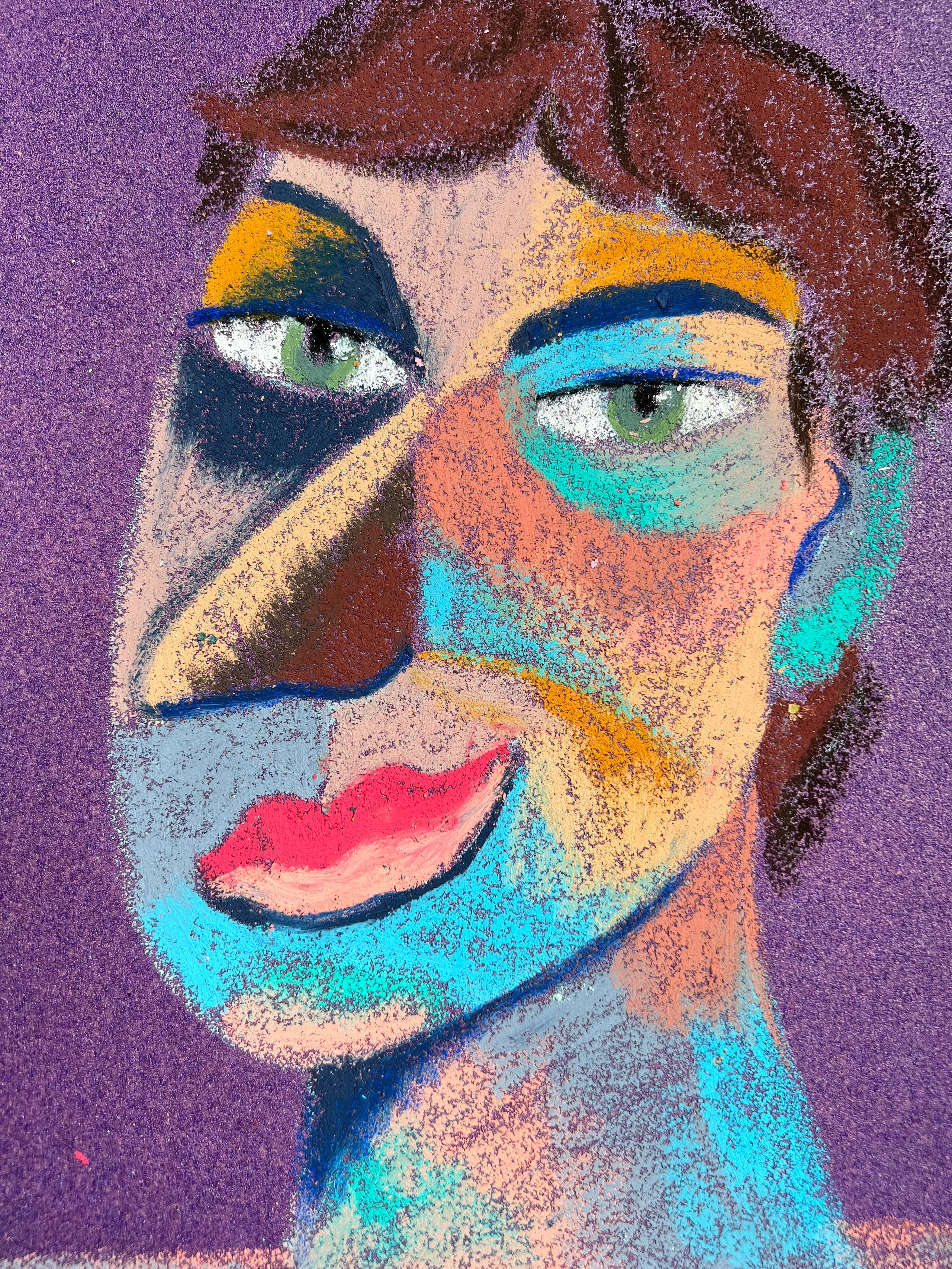 Boy Medium: Oil pastel, sandpaper Size: 28 x 23 cm