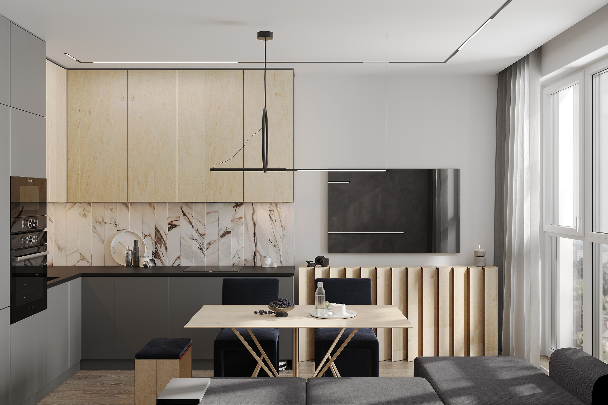 Кв. 75 м² г.Москва. Ксения. 3D‑визуализатор