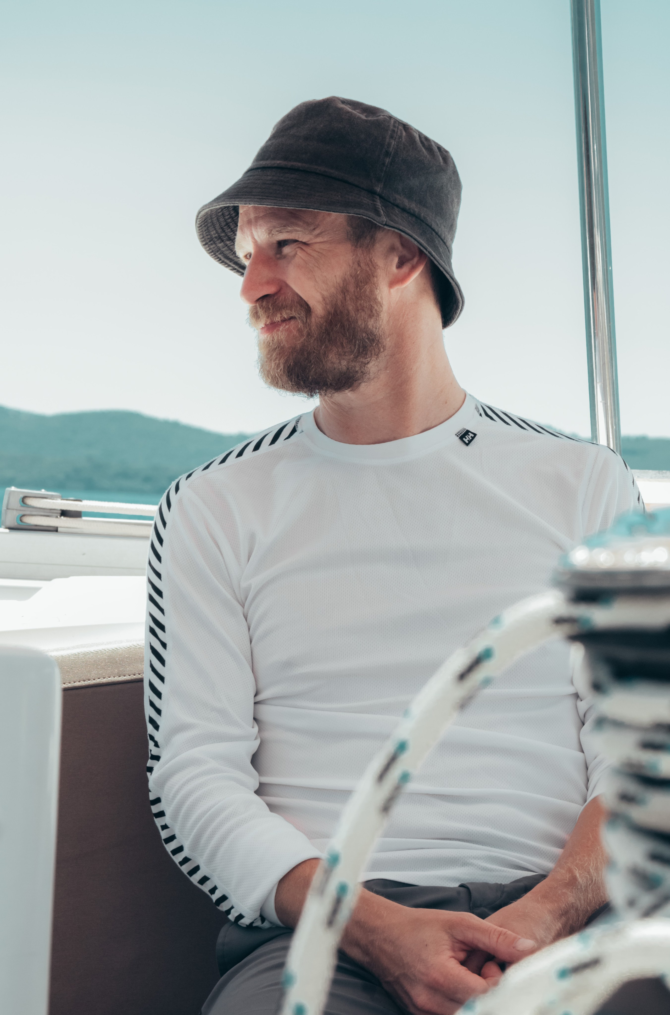 Boat tour with Anna, Roman and Tim. Portrait photographer in Tivat Montenegro Katerina Kirsanova
