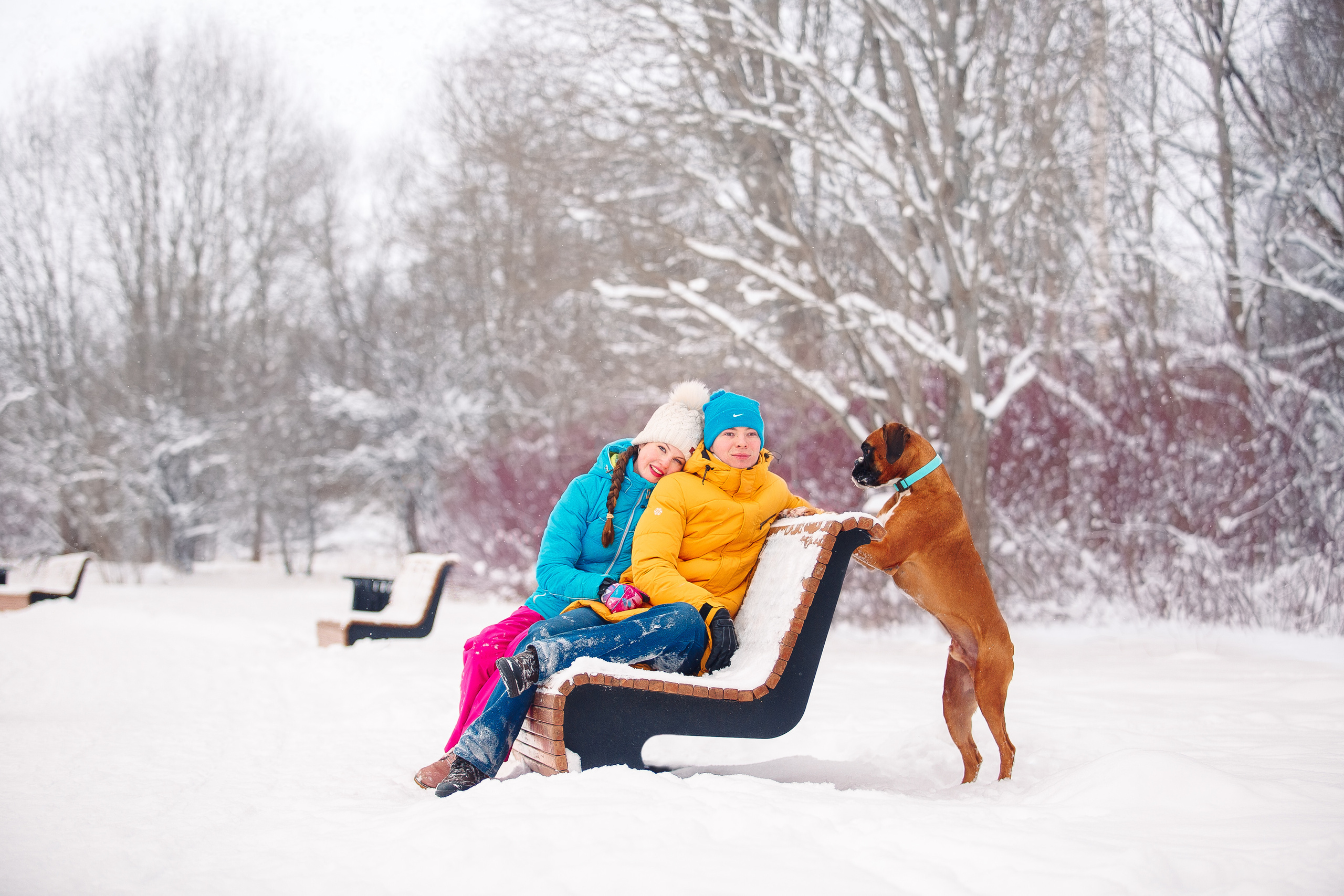 Алина, Саша и боксер Златан. Фотограф-анималист Наталия Чистюхина в г. Сосновый Бор и ЛО