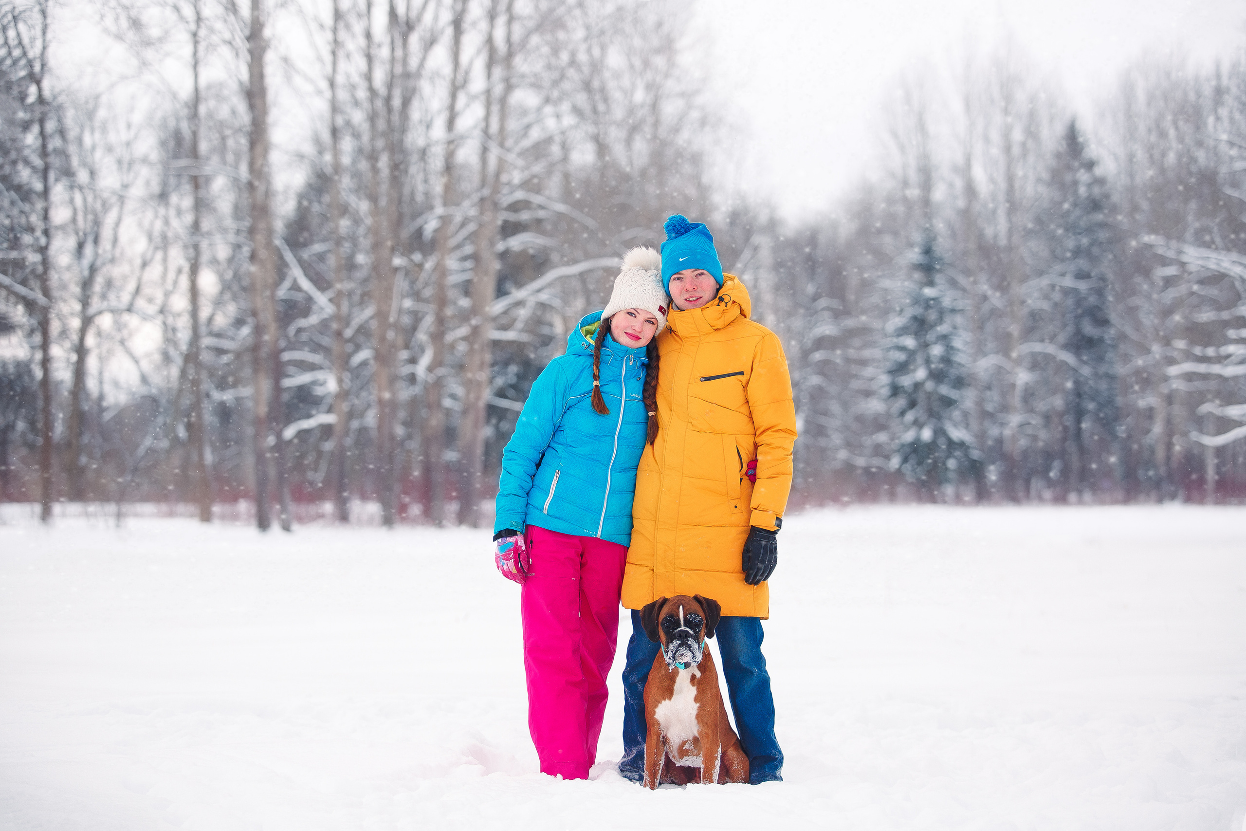 Алина, Саша и боксер Златан. Фотограф-анималист Наталия Чистюхина в г. Сосновый Бор и ЛО