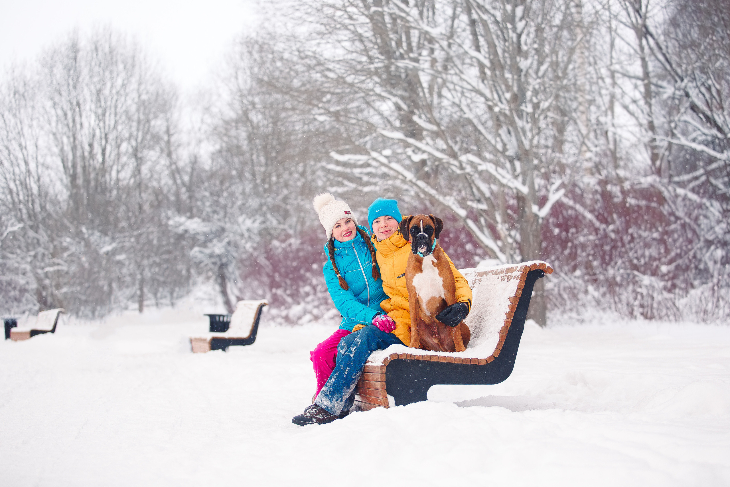Алина, Саша и боксер Златан. Фотограф-анималист Наталия Чистюхина в г. Сосновый Бор и ЛО