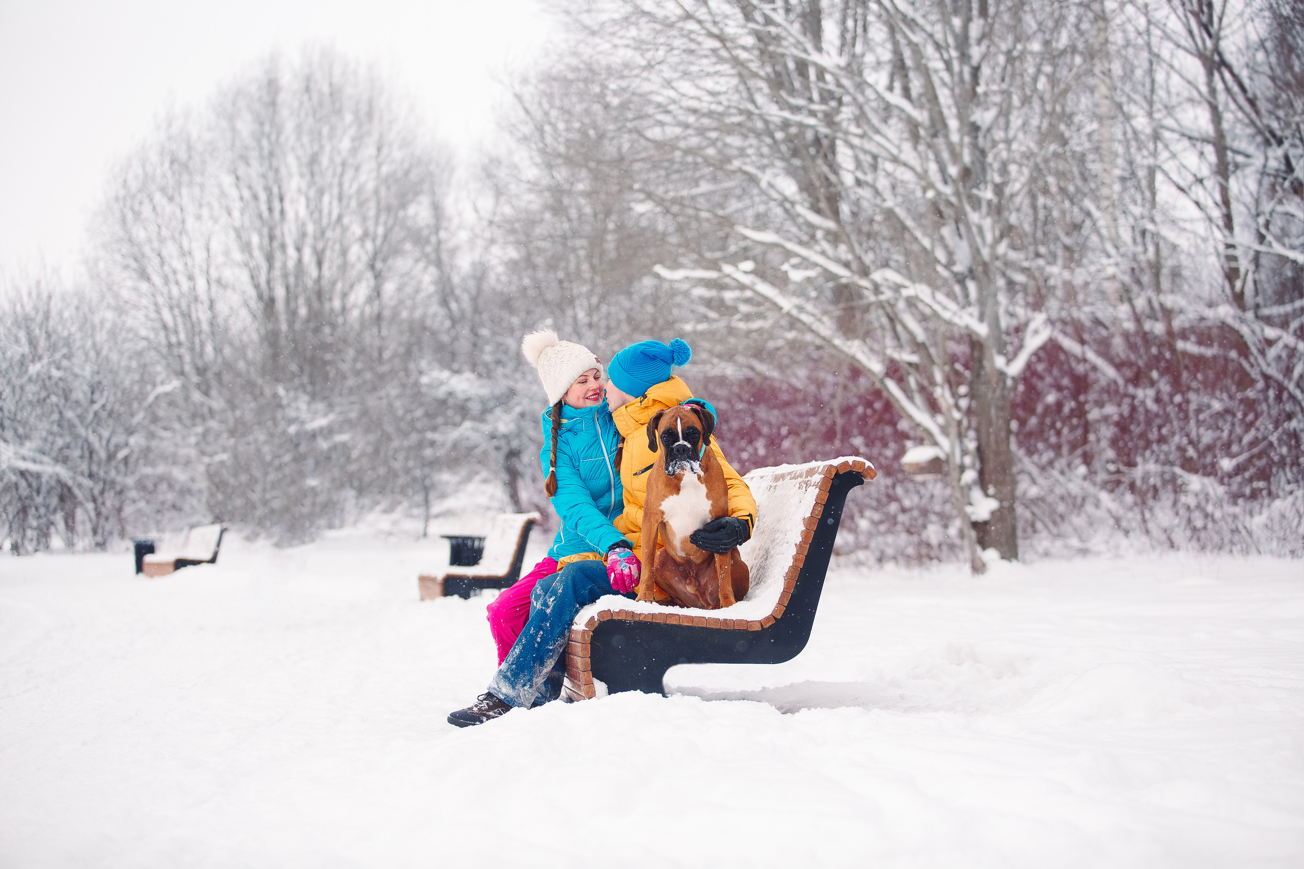 Алина, Саша и боксер Златан. Фотограф-анималист Наталия Чистюхина в г. Сосновый Бор и ЛО