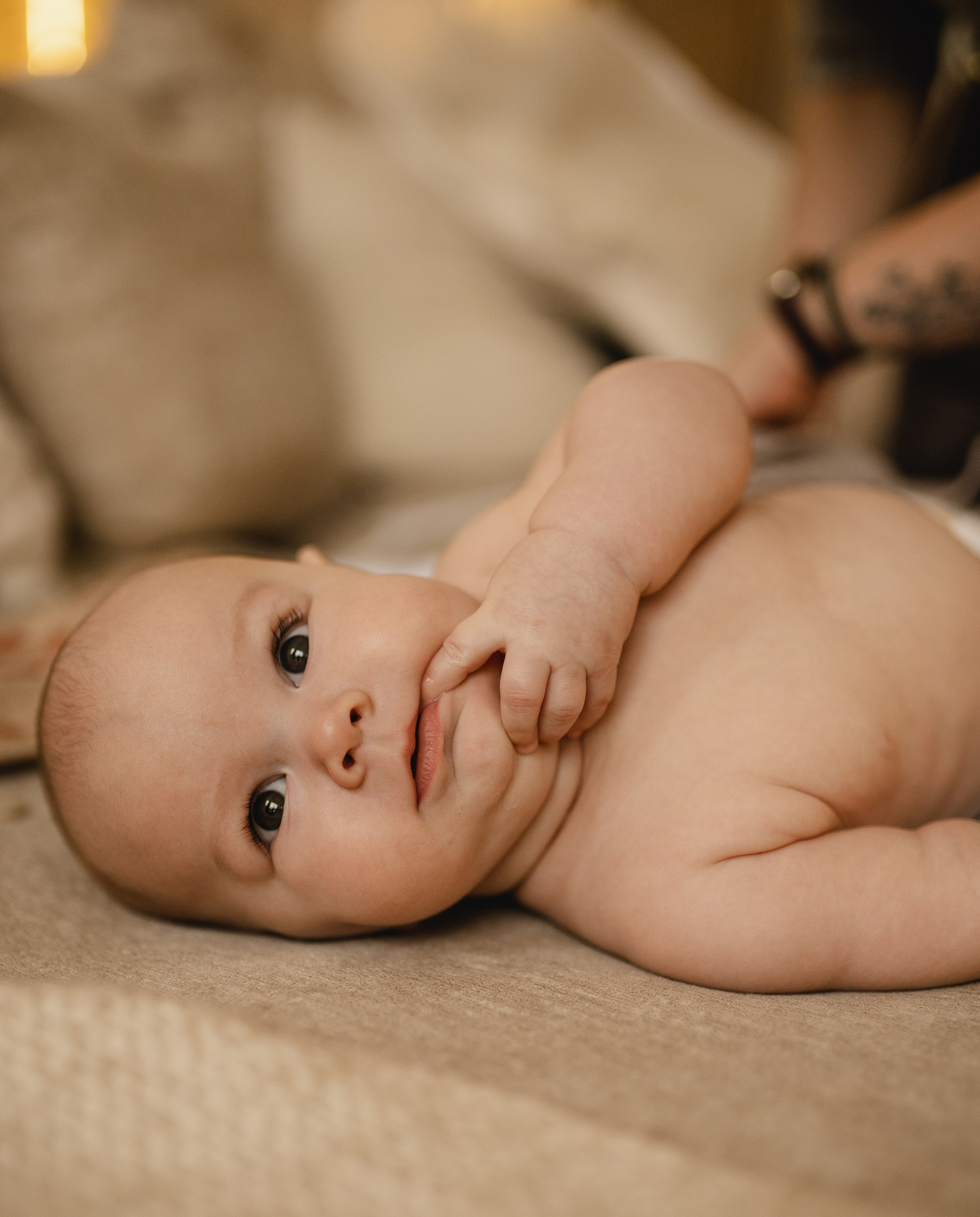 Новогодняя фотосессия в студии с малышом 6 месяцев в Бутово. Семейная фотосессия Бутово Москва фотограф Алина Морщагина