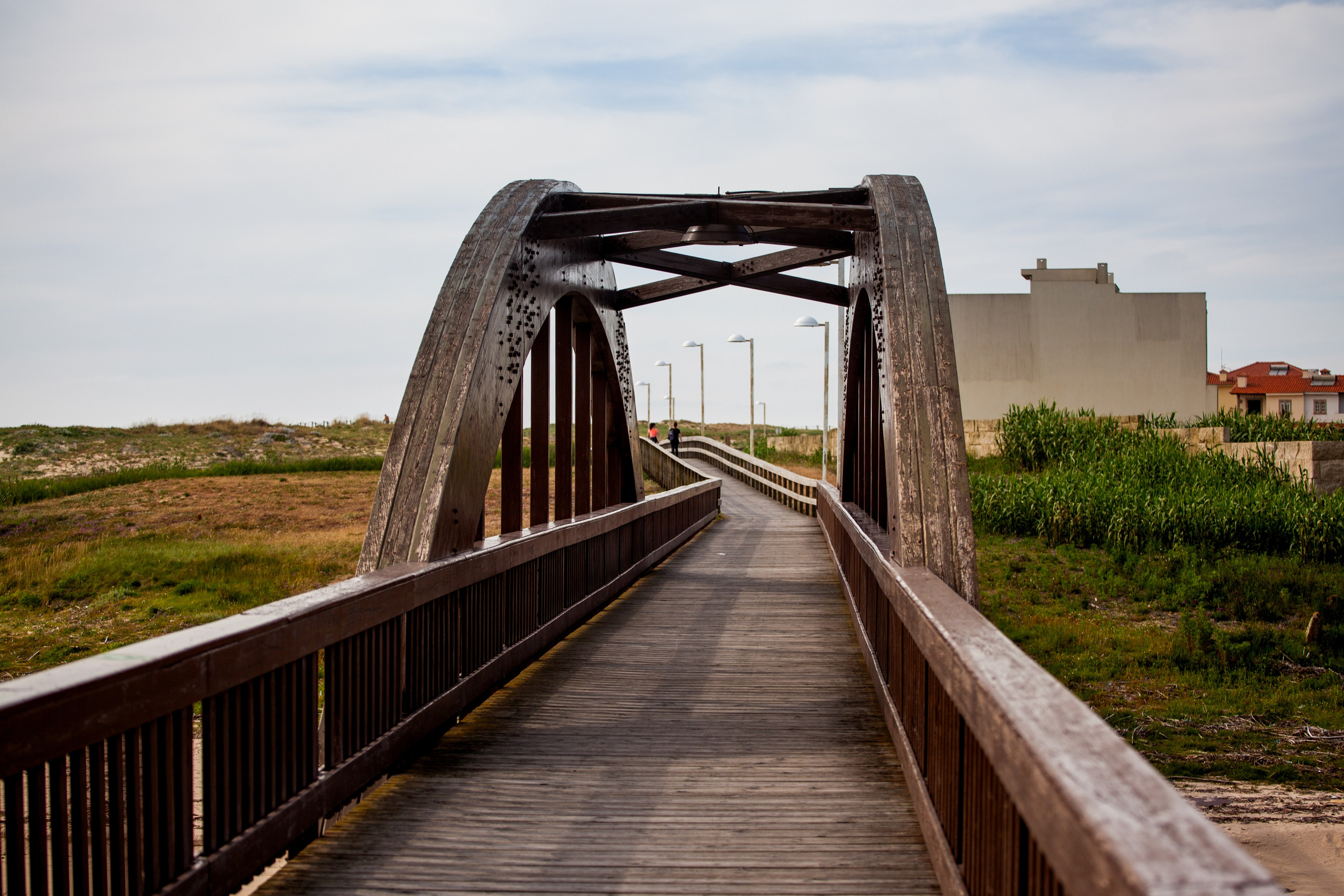 The Labruge Bridge over the Onda River Mouth in Labruge, Porto, Portugal