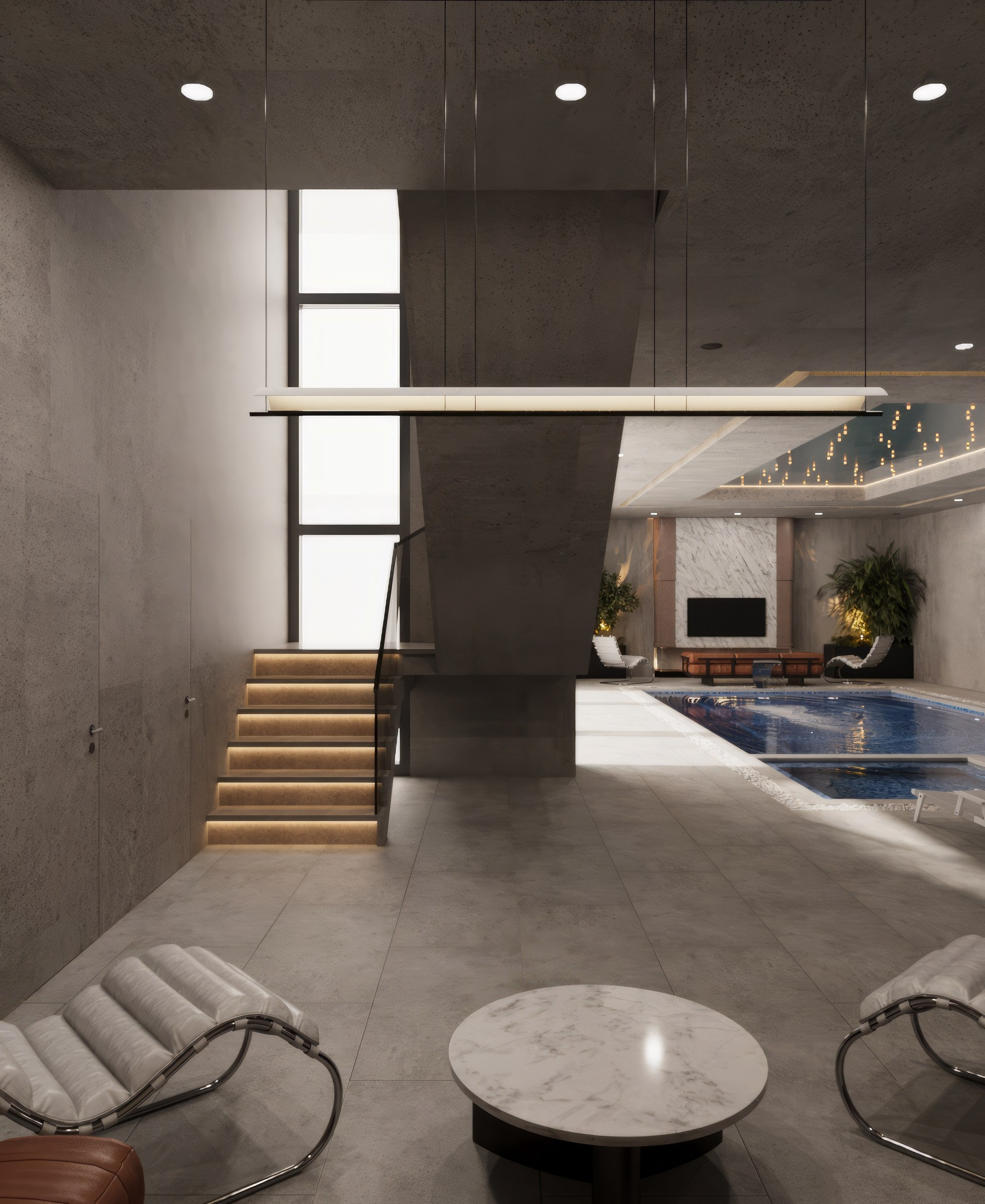 Дом с бассейном. Мансур Гусейнов дизайнер интерьеров г. Махачкала