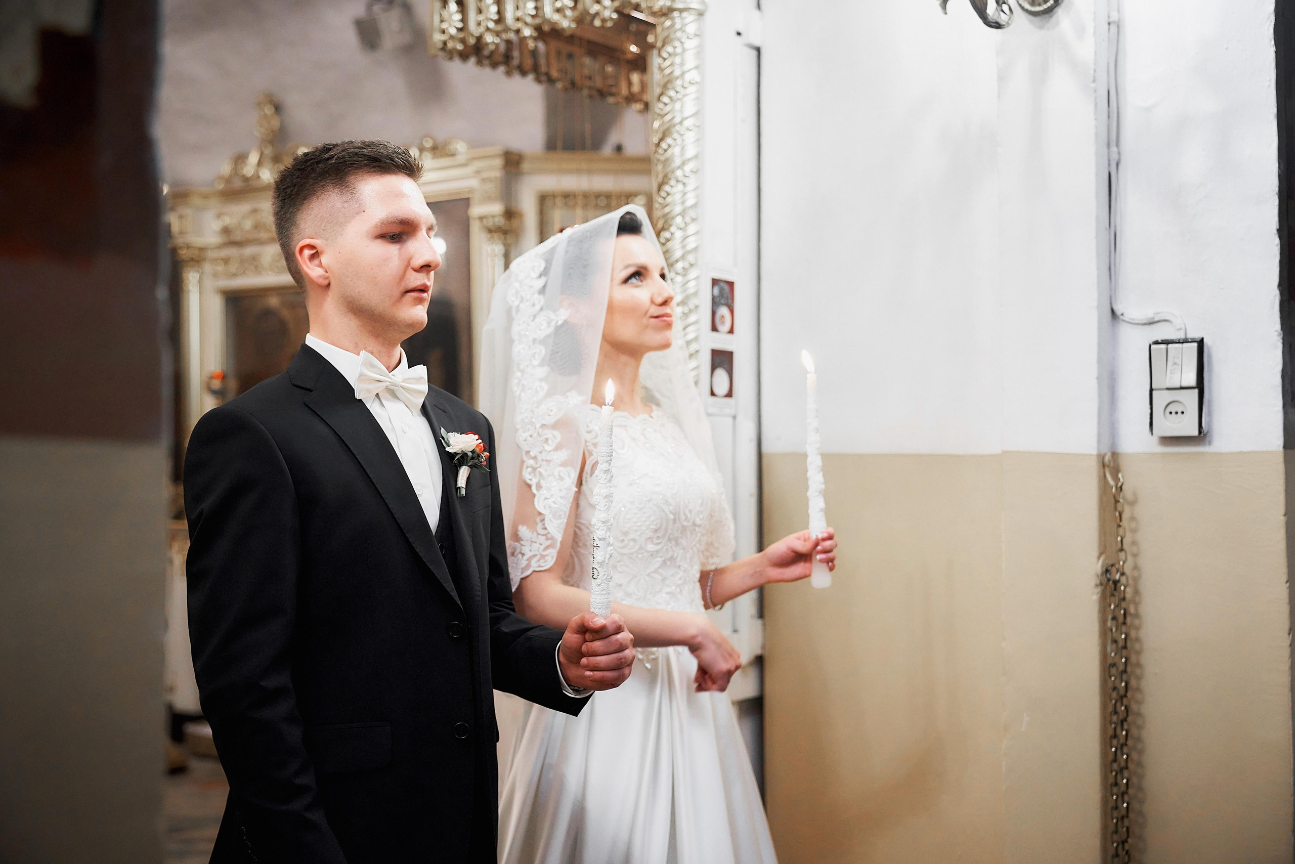 жених и невеста, свечи, венчание