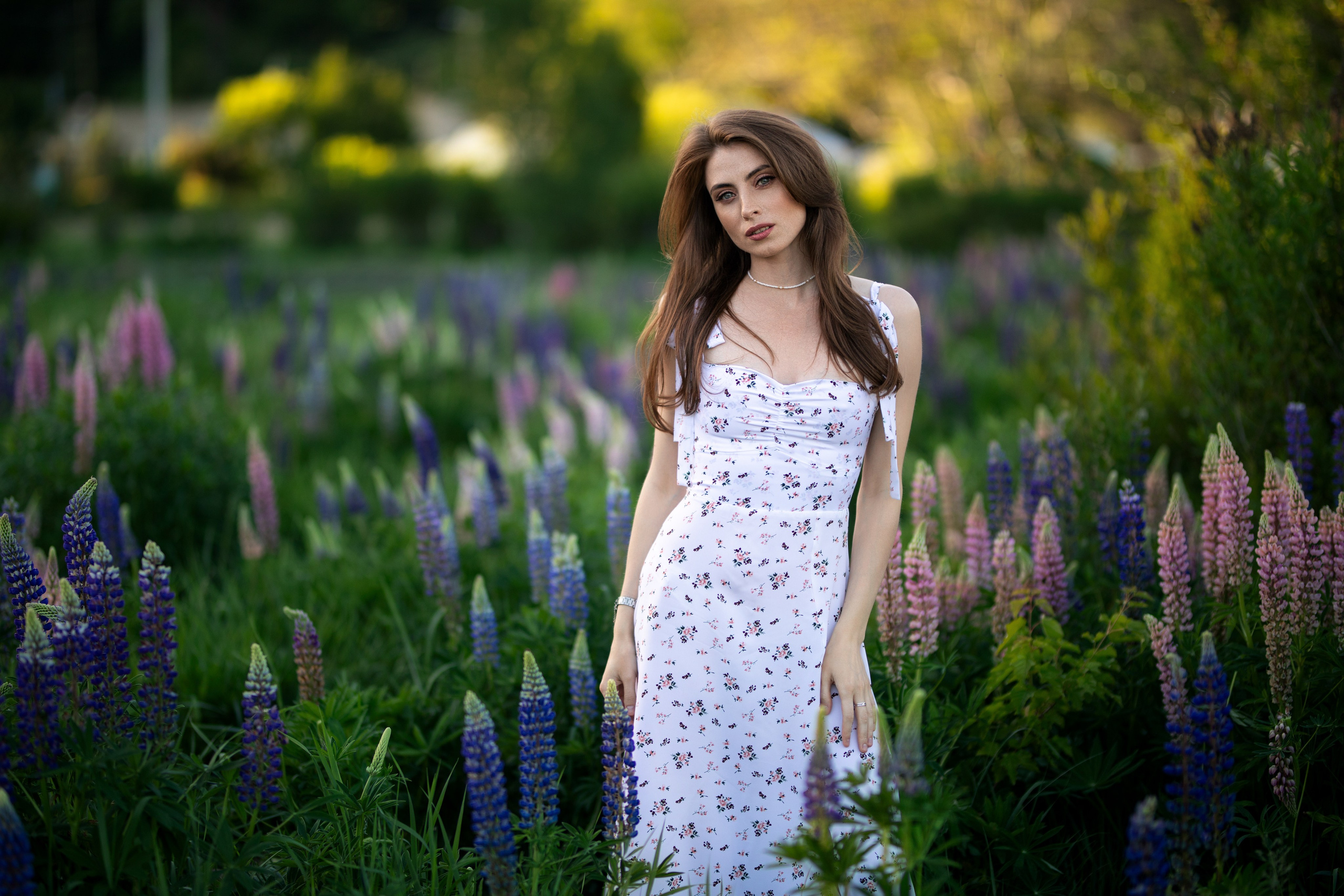 Фотосессия с Надеждой с люпинами в формате «для себя». Дмитрий Шульгин, портретный фотограф в Воронеже
