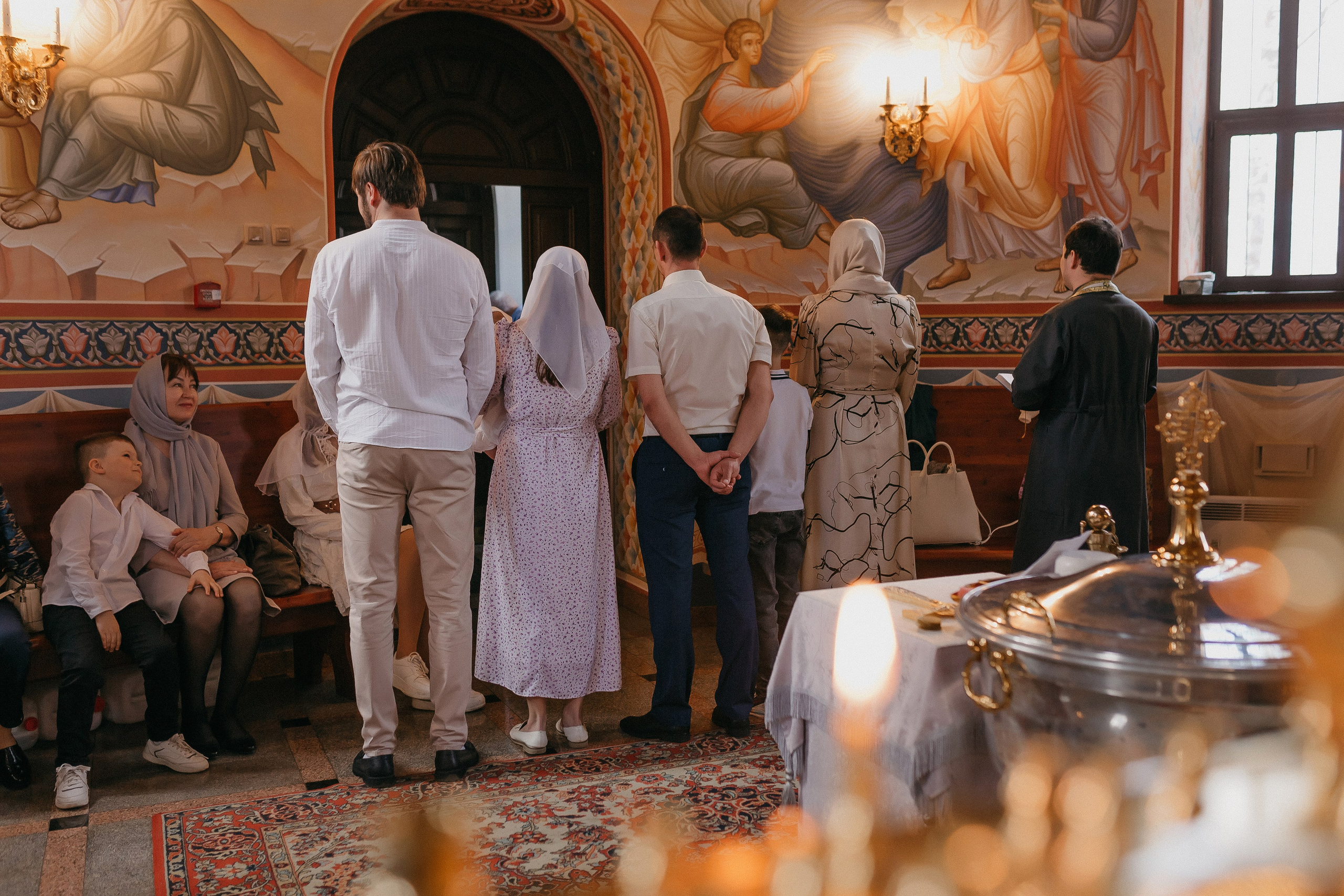 Крещение Артёма и Валерии. Храм Георгия Победоносца. Семейный фотограф в Сургуте