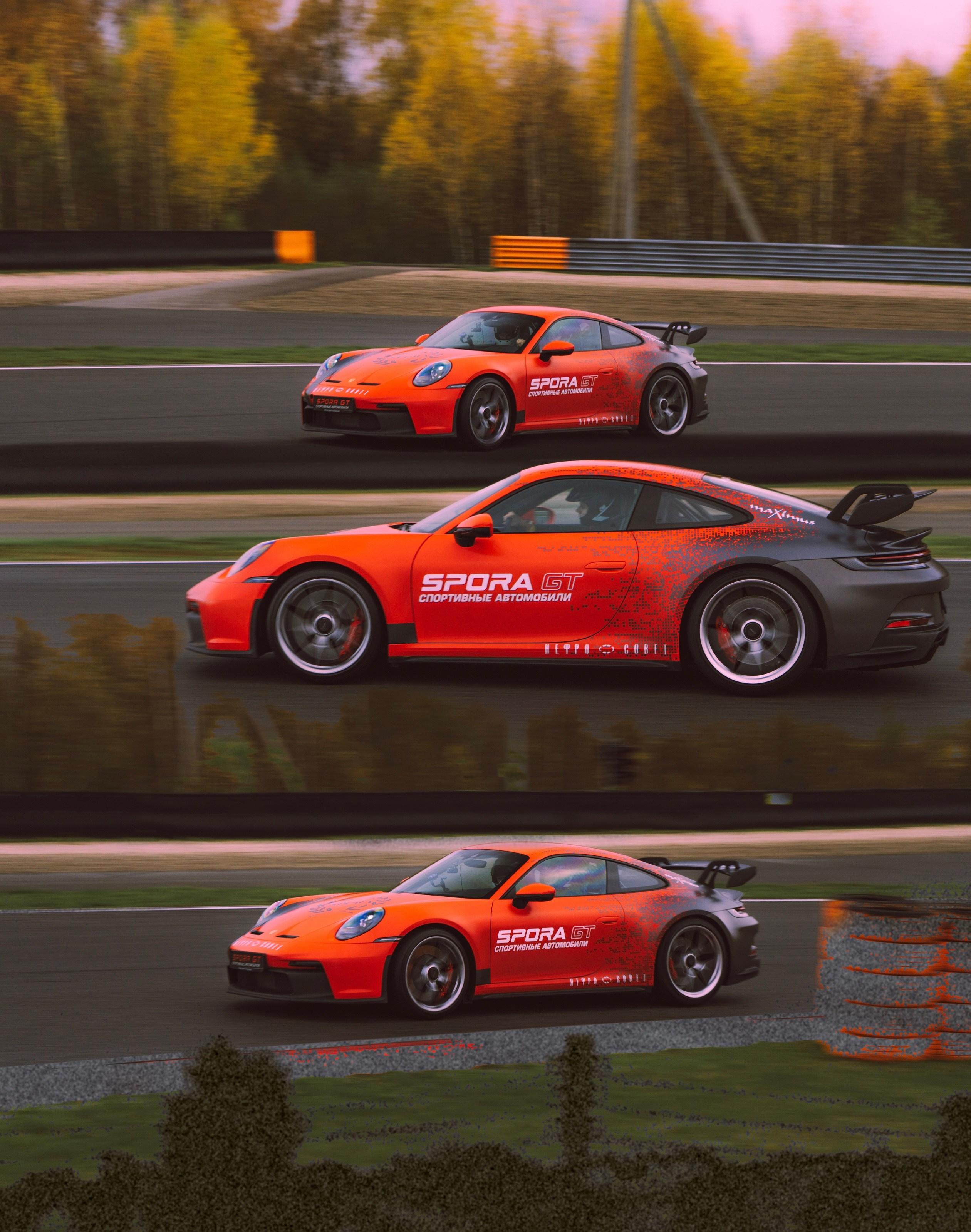 Pinky Speed (992 PORSCHE 911 GT3). Автомобильный и коммерческий фотограф Москва