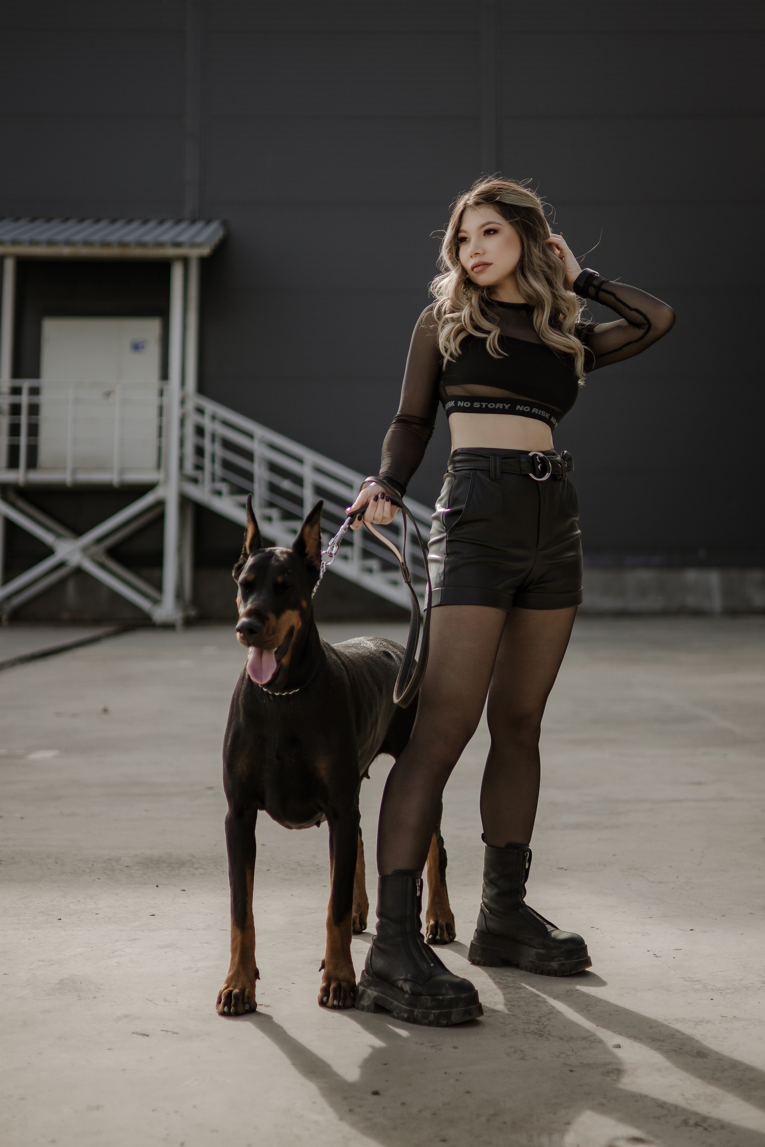 Фотосессия Евгении с доберманом. Свадебный и семейный фотограф в Самаре и Тольятти | Елена Топанцева