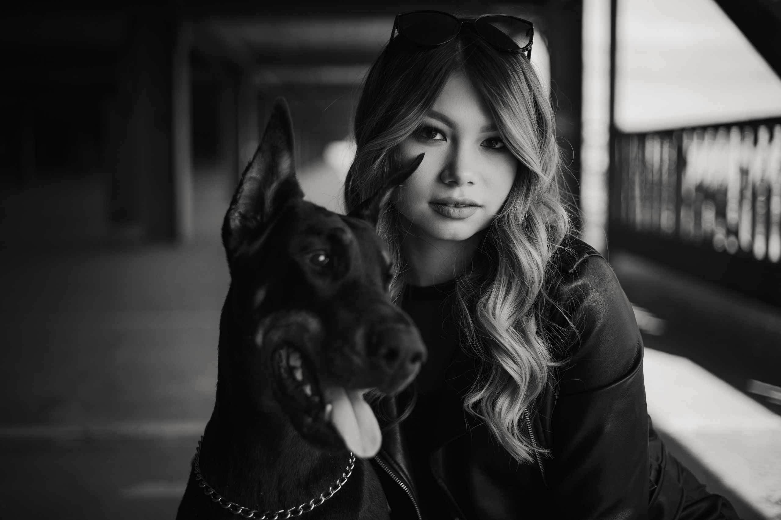 Фотосессия Евгении с доберманом. Свадебный и семейный фотограф в Самаре и Тольятти | Елена Топанцева