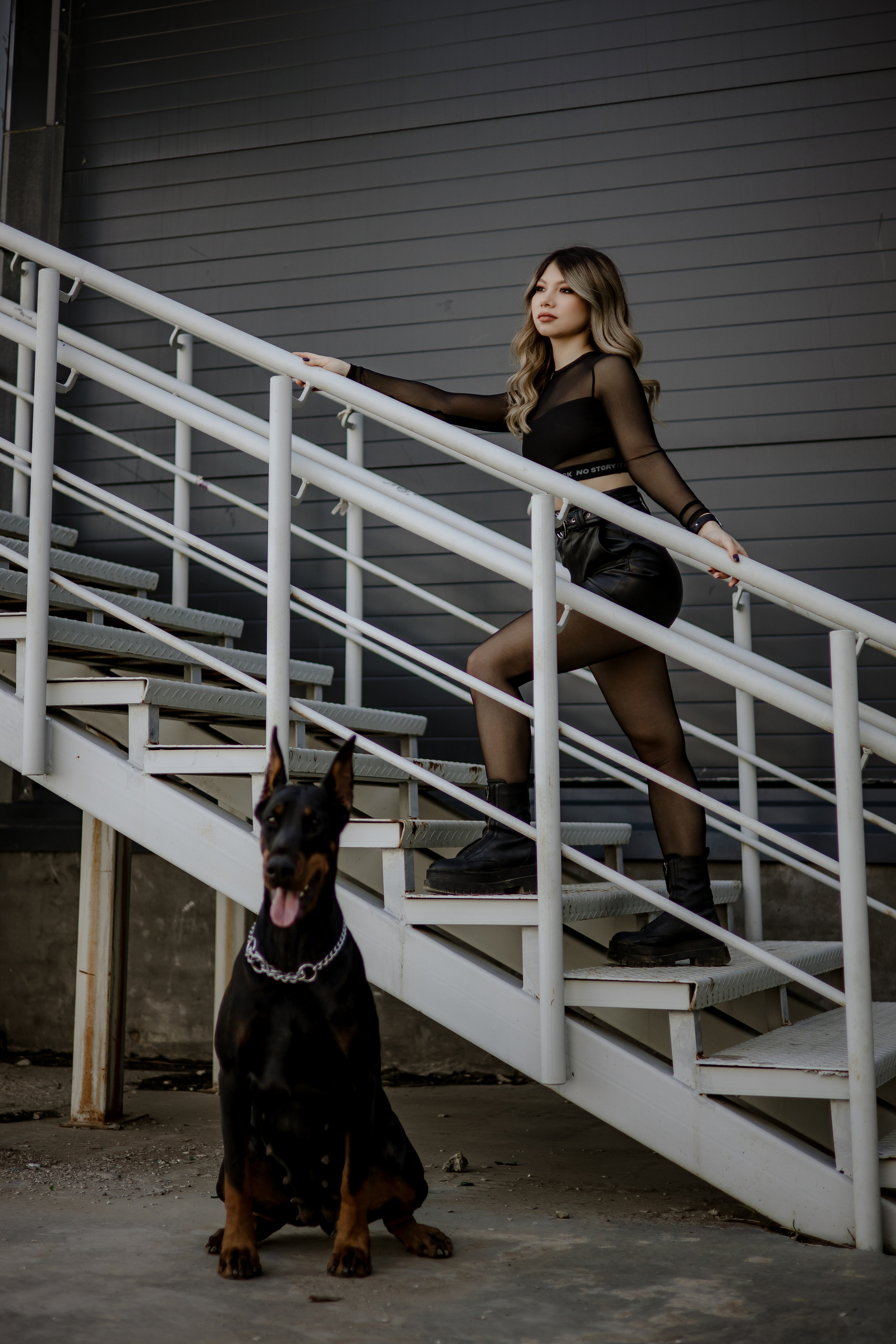 Фотосессия Евгении с доберманом. Свадебный и семейный фотограф в Самаре и Тольятти | Елена Топанцева