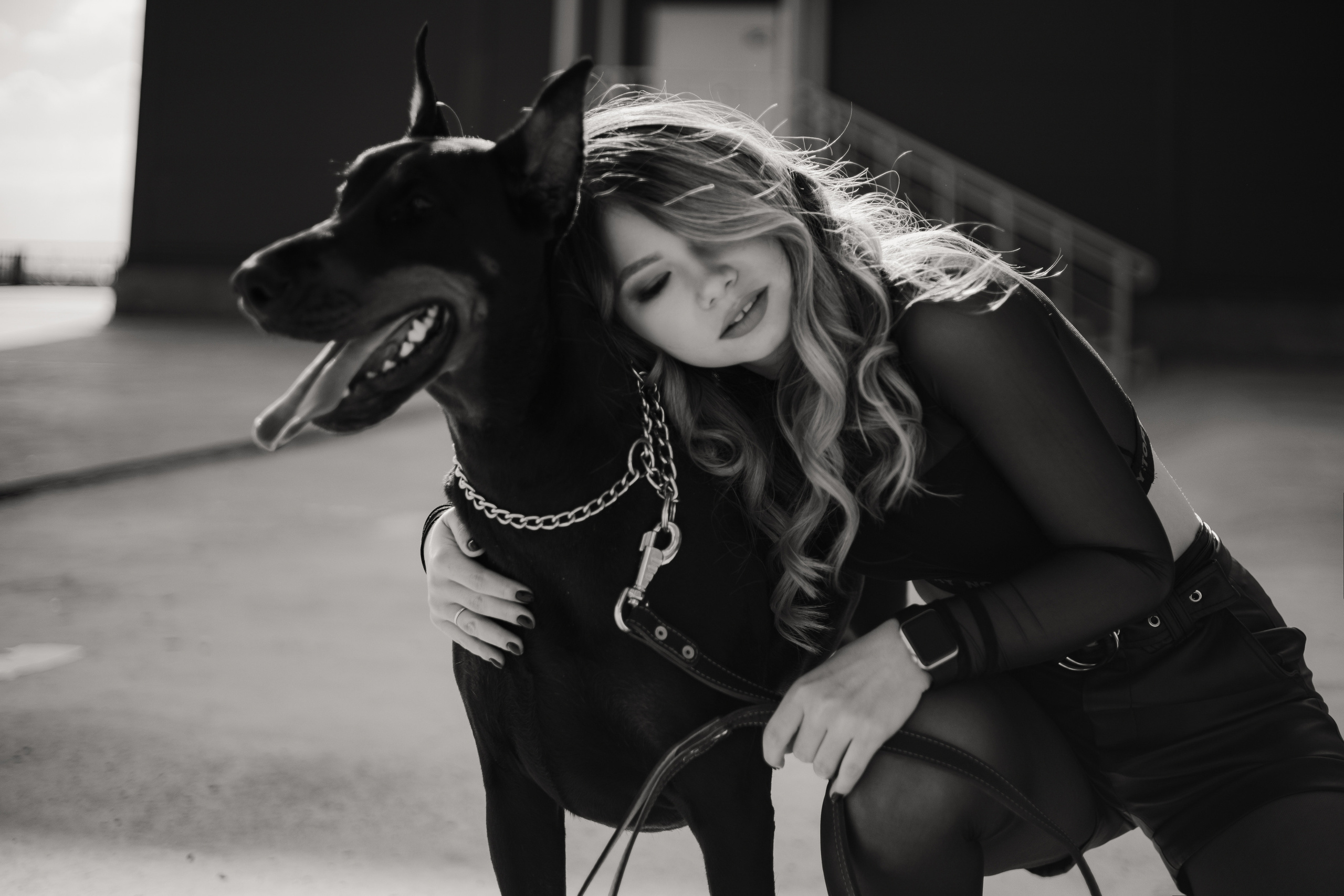 Фотосессия Евгении с доберманом. Свадебный и семейный фотограф в Самаре и Тольятти | Елена Топанцева