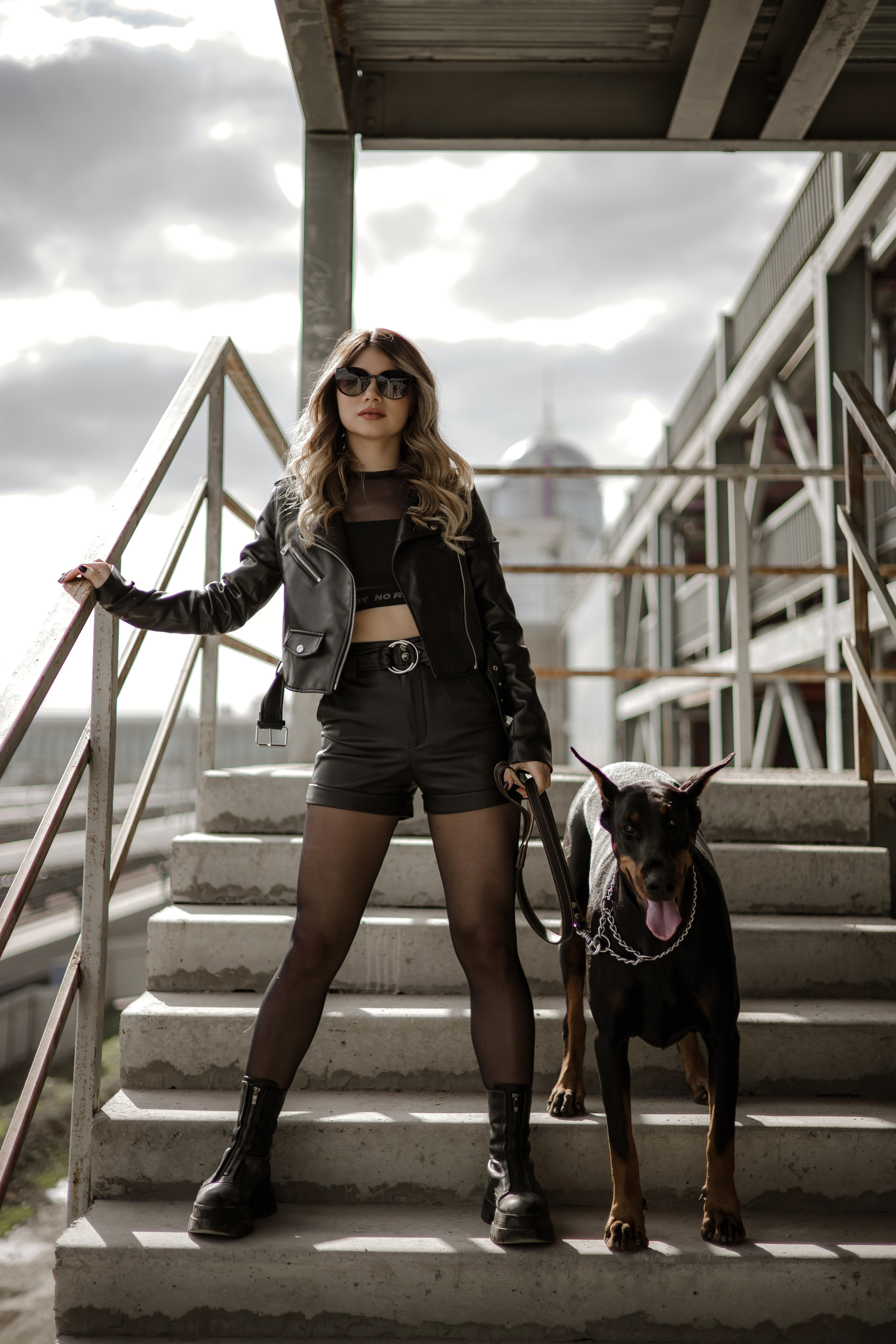 Фотосессия Евгении с доберманом. Свадебный и семейный фотограф в Самаре и Тольятти | Елена Топанцева