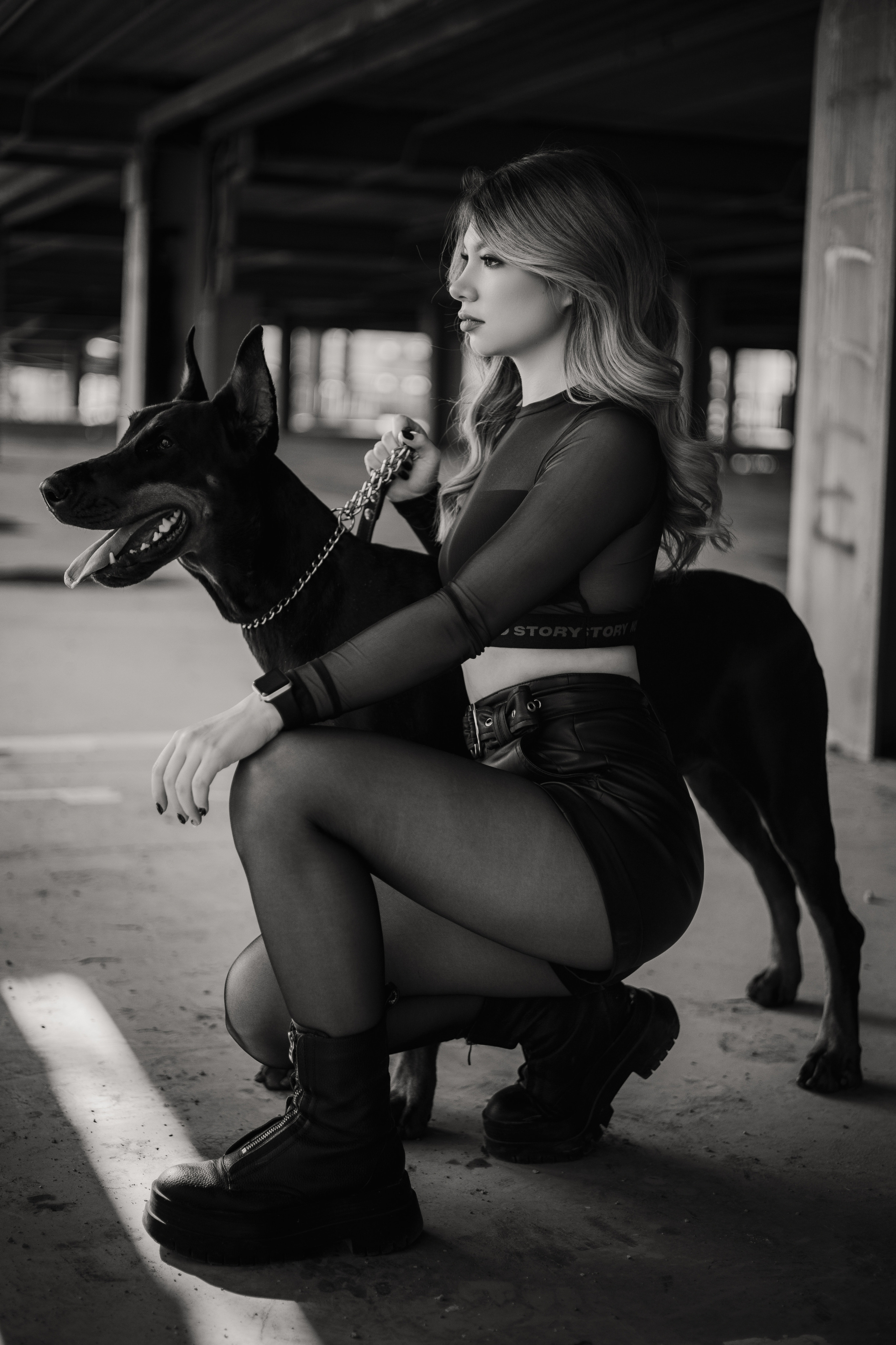 Фотосессия Евгении с доберманом. Свадебный и семейный фотограф в Самаре и Тольятти | Елена Топанцева