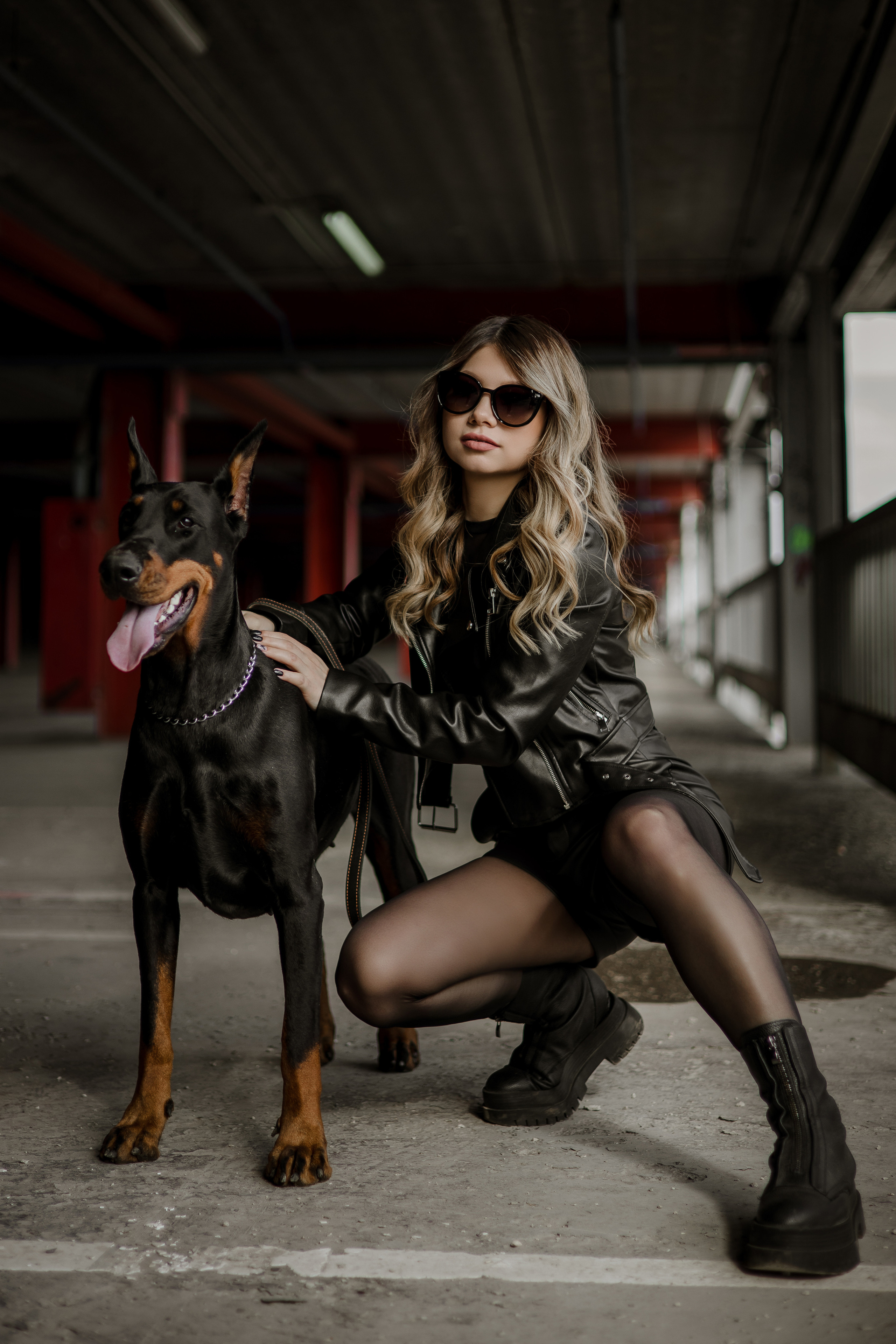 Фотосессия Евгении с доберманом. Свадебный и семейный фотограф в Самаре и Тольятти | Елена Топанцева