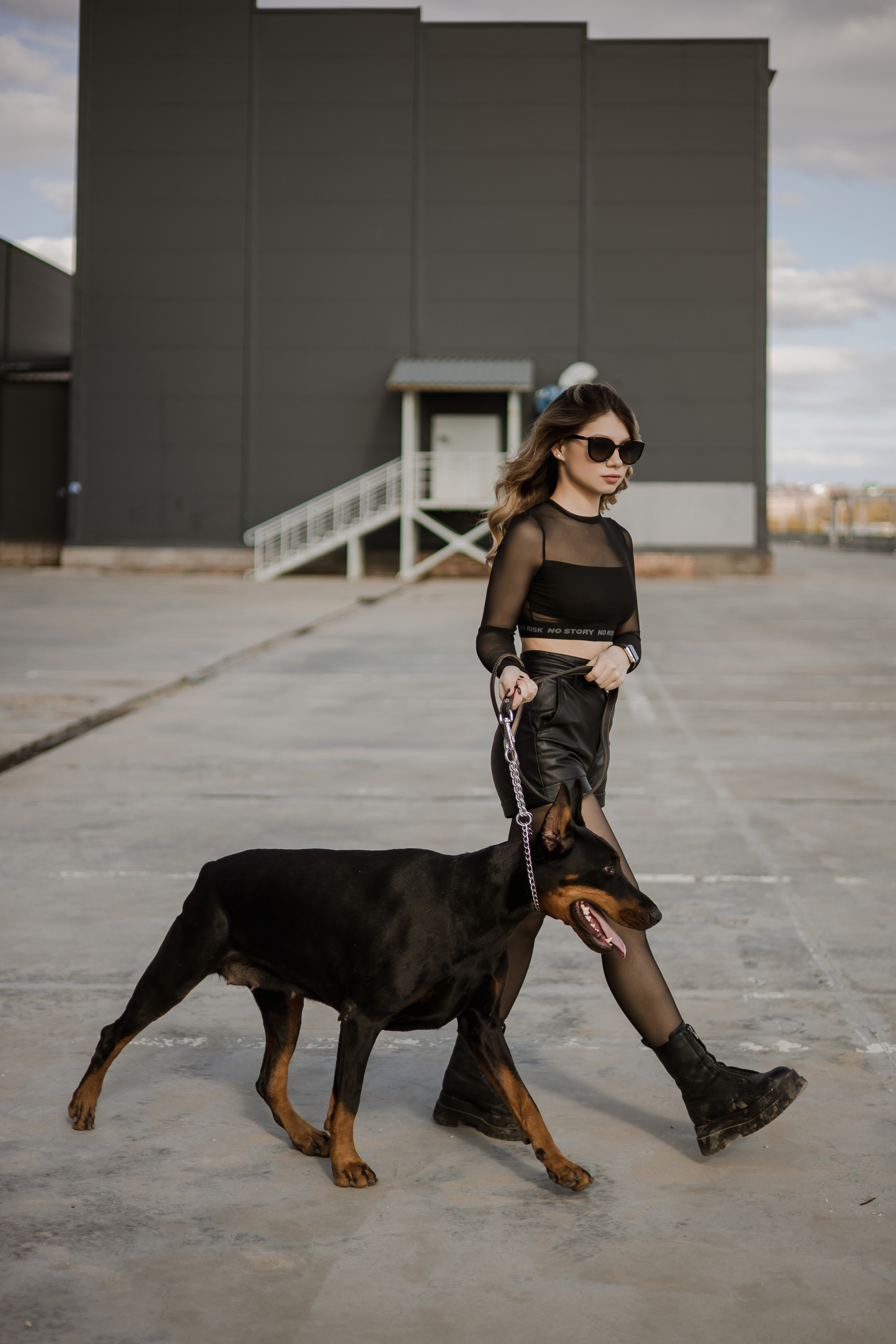 Фотосессия Евгении с доберманом. Свадебный и семейный фотограф в Самаре и Тольятти | Елена Топанцева