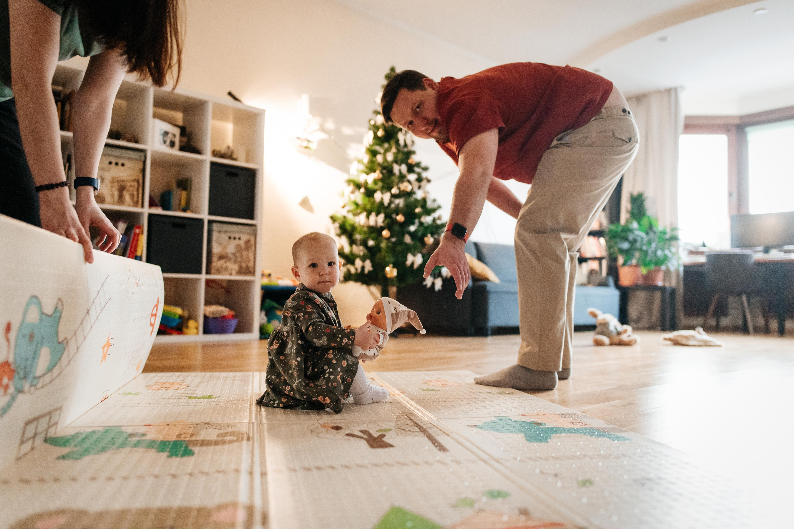 Предновогодняя фотосессия с годовалой малышкой. Семейный фотограф. Lifestyle. Москва. Анастасия Михайлова