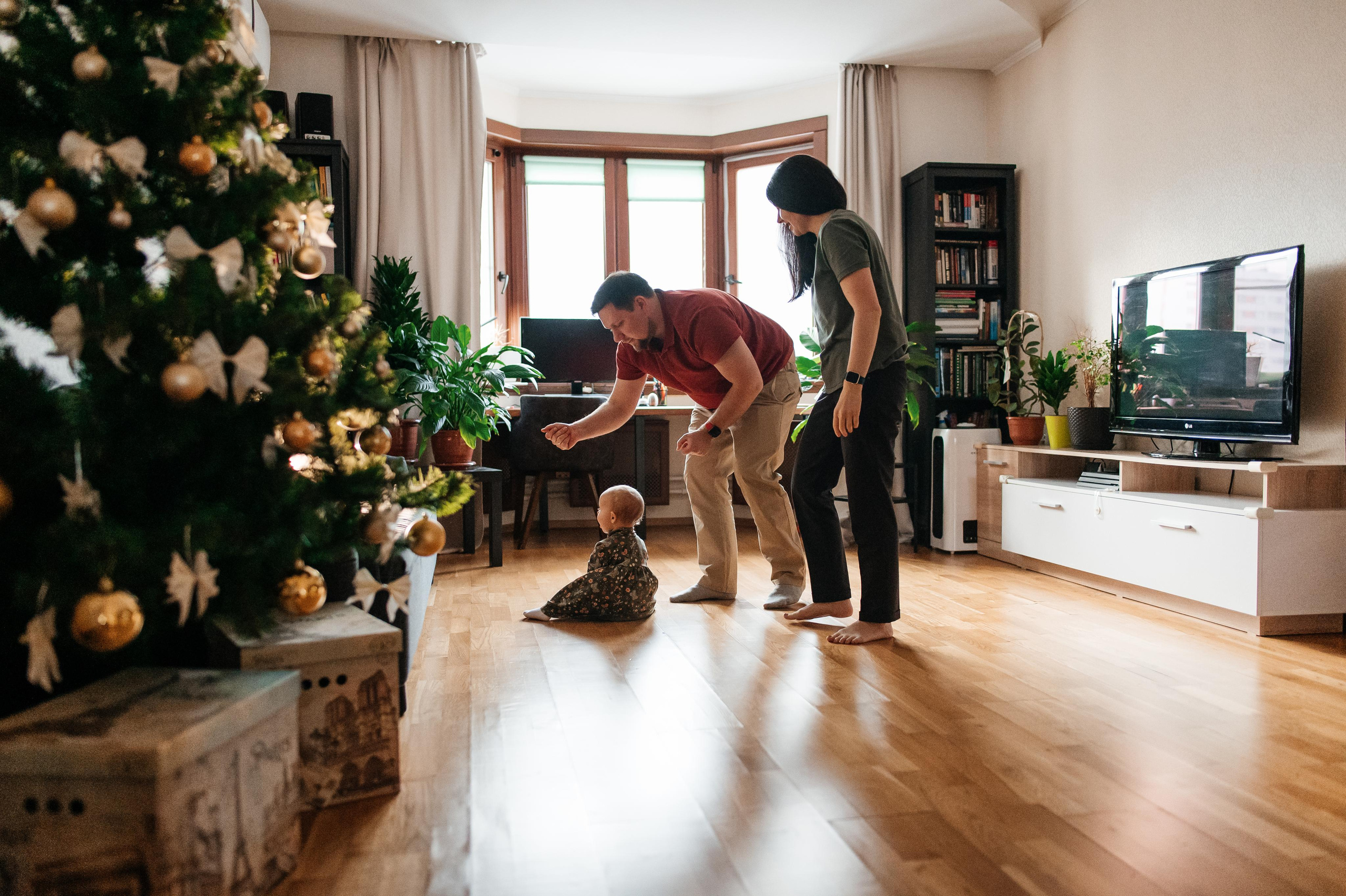 Предновогодняя фотосессия с годовалой малышкой. Семейный фотограф. Lifestyle. Москва. Анастасия Михайлова