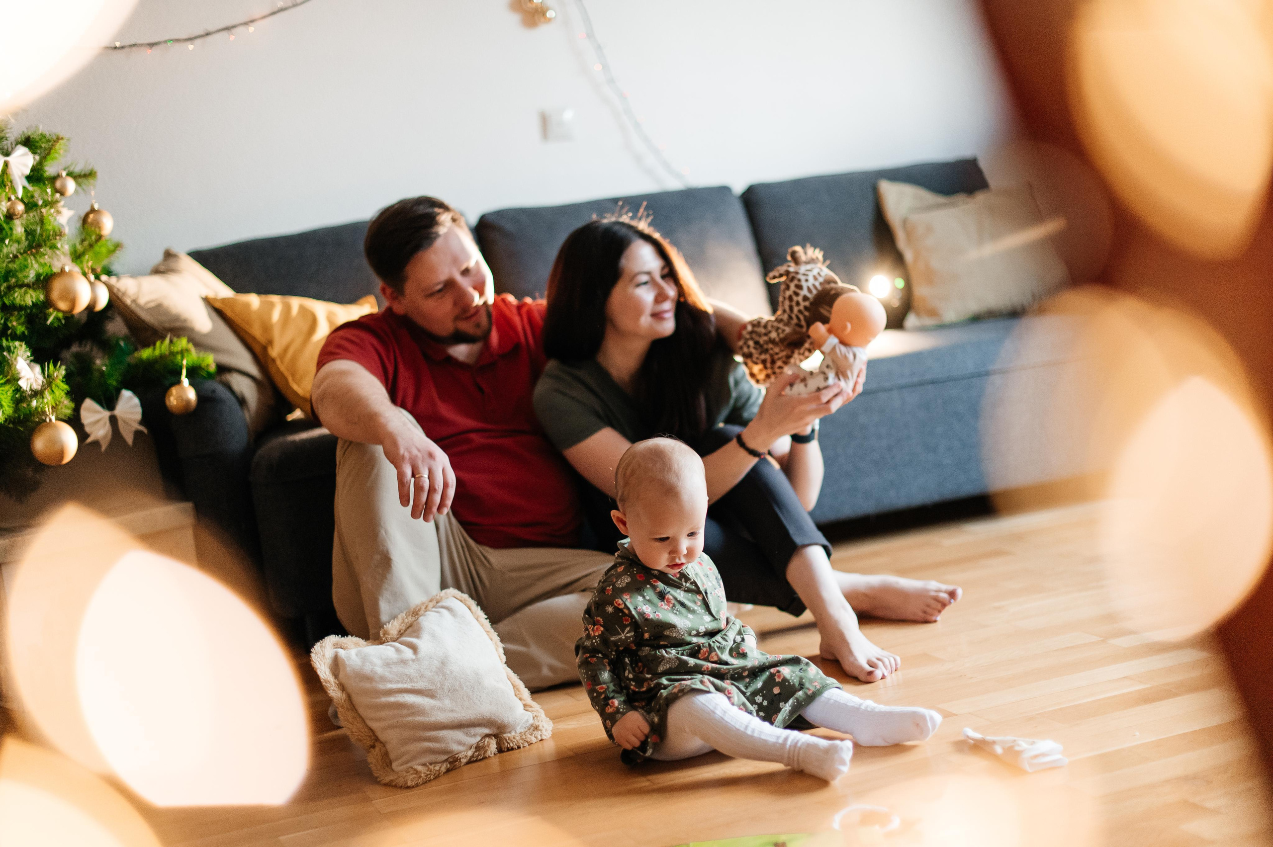 Предновогодняя фотосессия с годовалой малышкой. Семейный фотограф. Lifestyle. Москва. Анастасия Михайлова