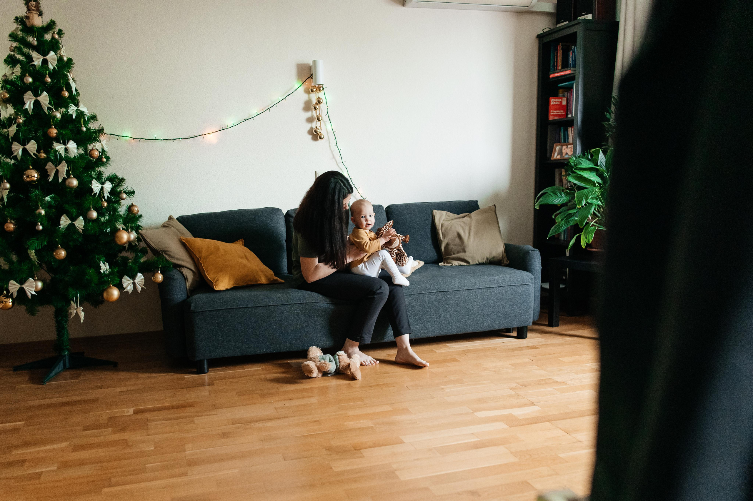 Предновогодняя фотосессия с годовалой малышкой. Семейный фотограф. Lifestyle. Москва. Анастасия Михайлова