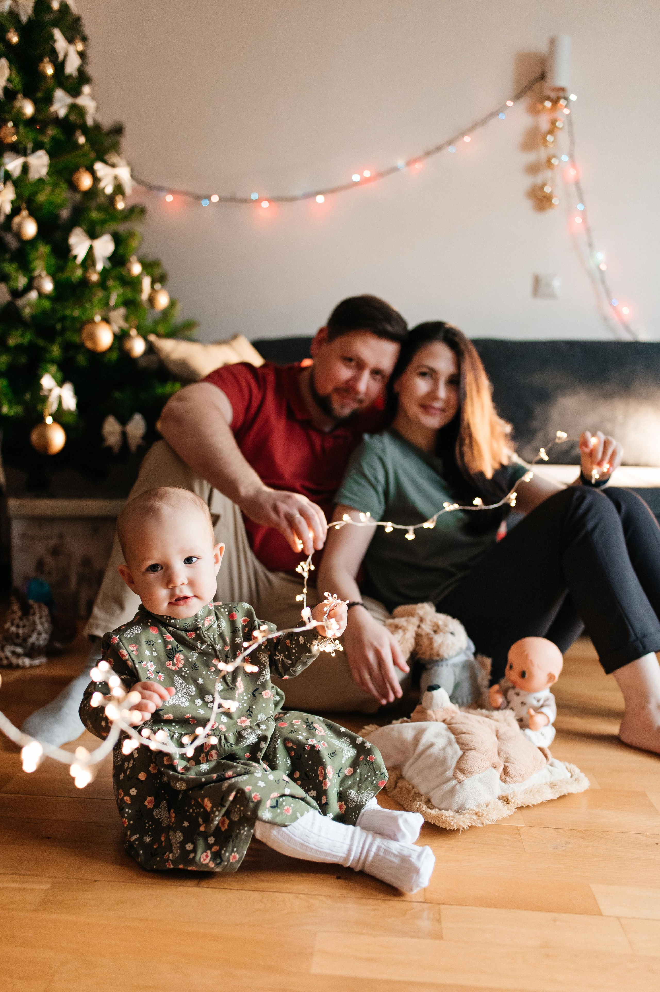 Предновогодняя фотосессия с годовалой малышкой. Семейный фотограф. Lifestyle. Москва. Анастасия Михайлова