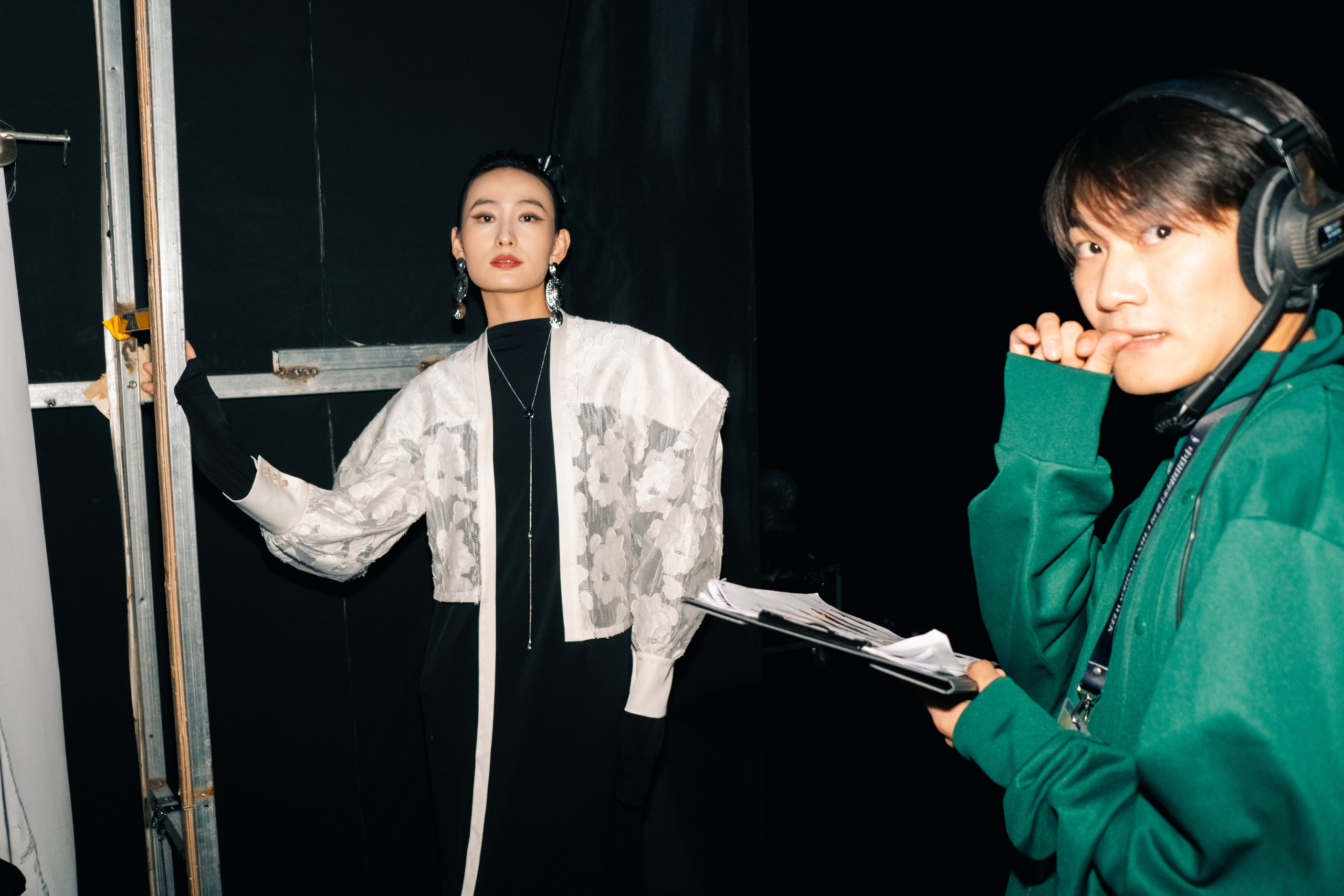 Backstage at Beijing Fashion