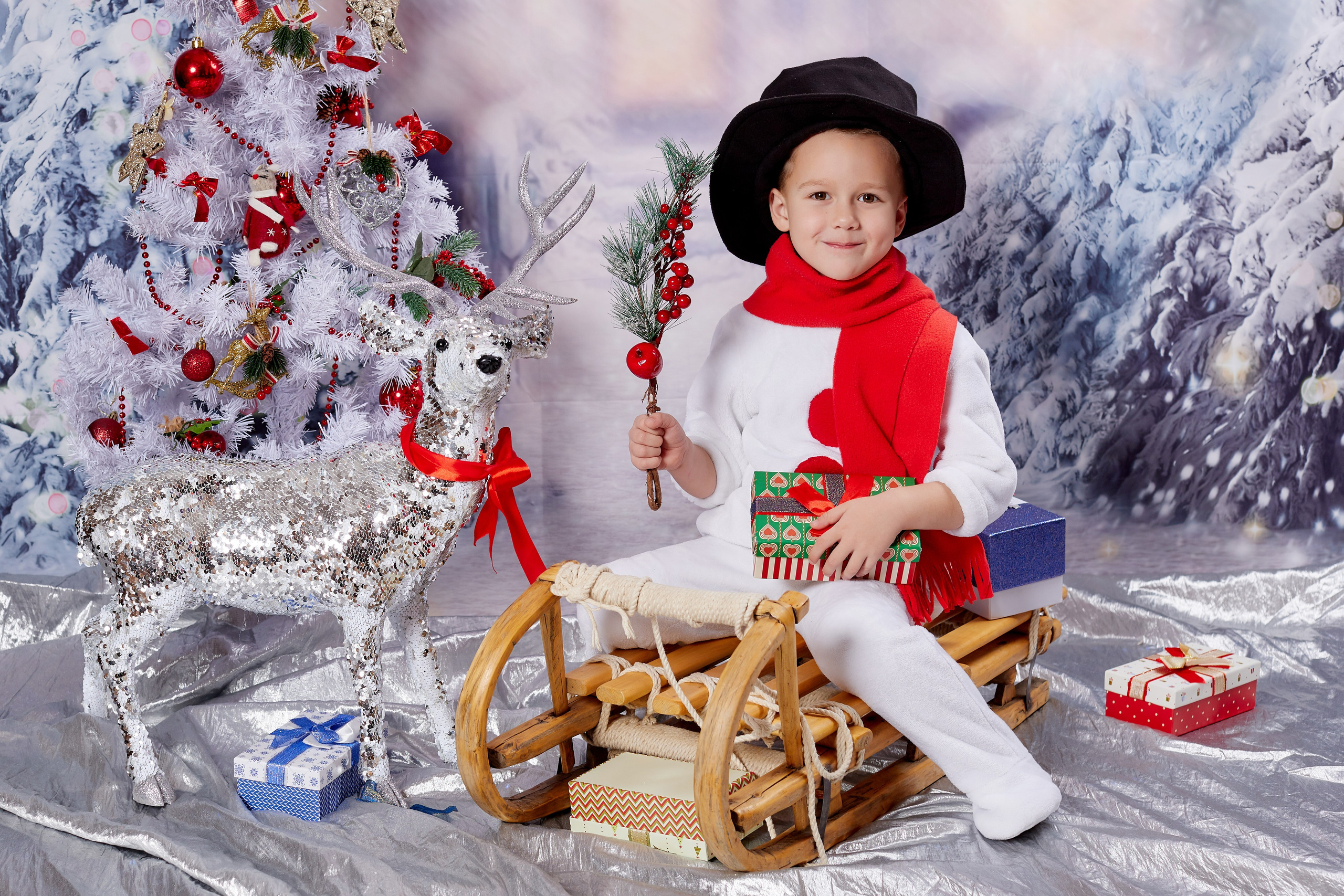 На санях. Детская выездная фотостудия