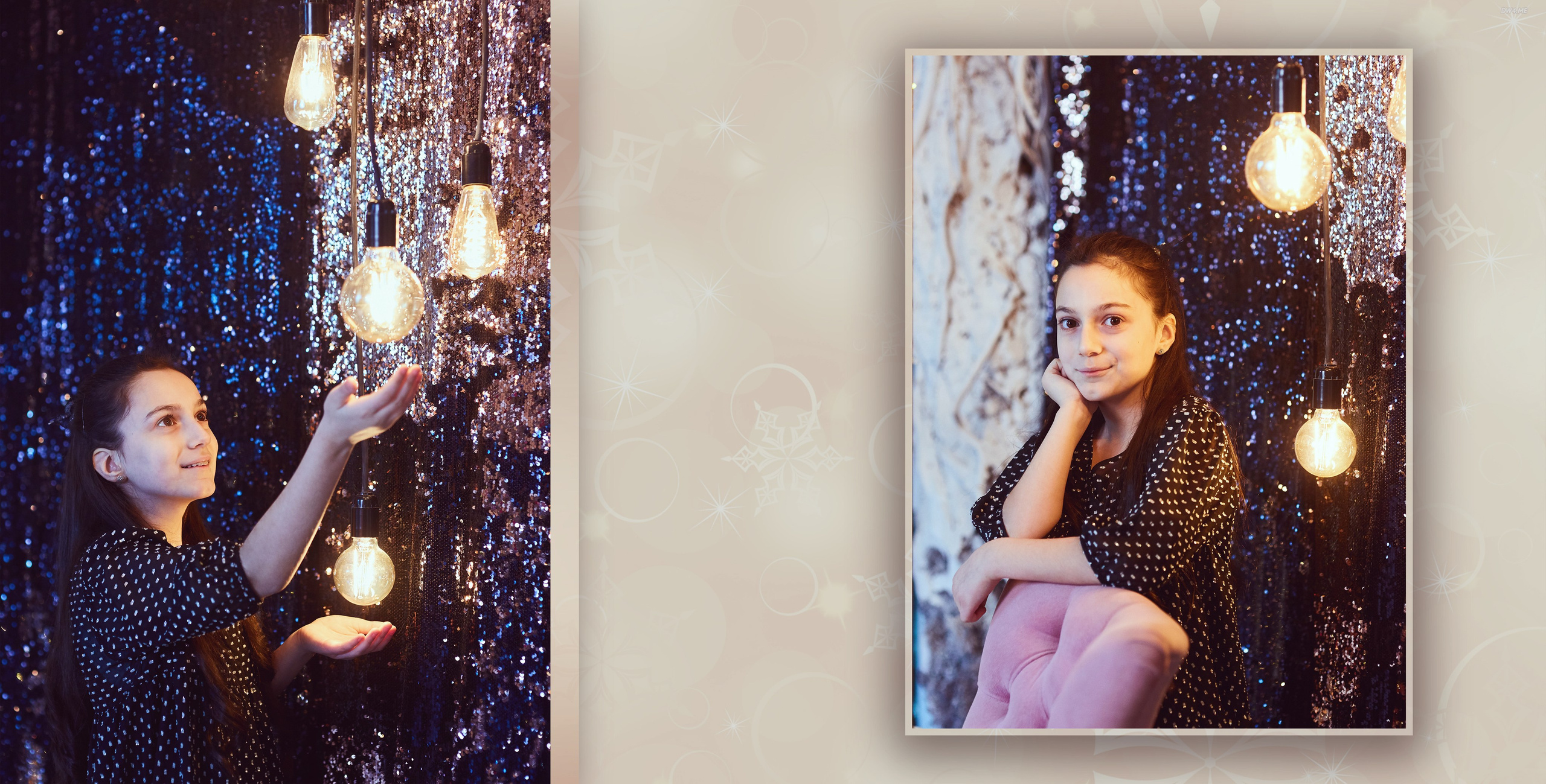 Трое красивых деток в стильном новогоднем интерьере. Фотохудожник Наталия Кирсанова