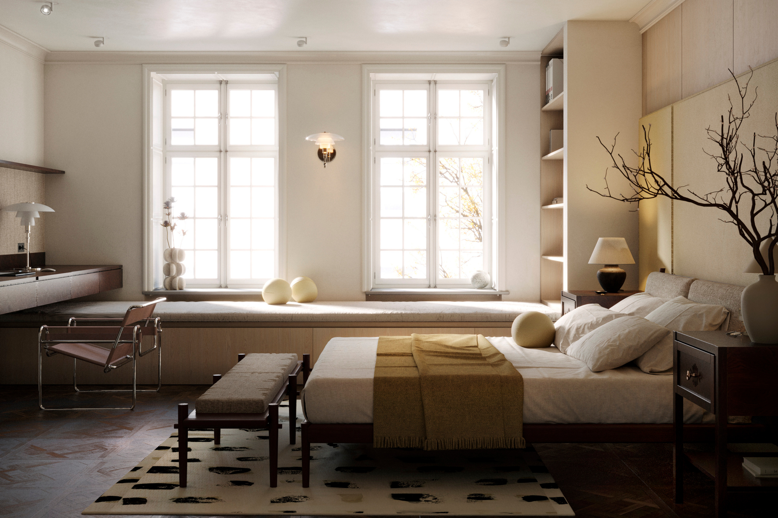 BEDROOM YELLOW. Визуализации Дизайн проектов