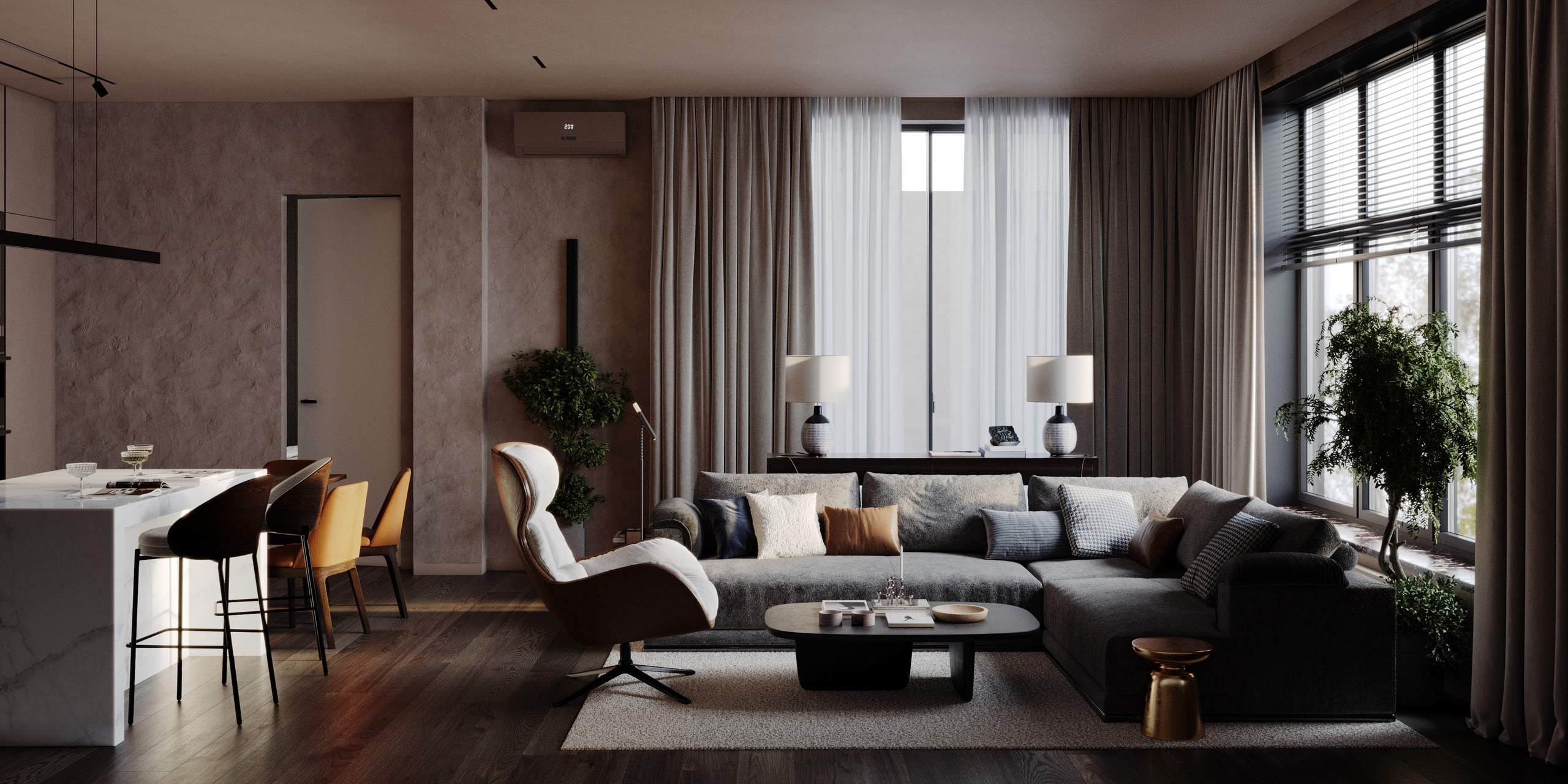 Пентхаус. Архитекторы Бюро SPHERA. Визуализации Дизайн проектов