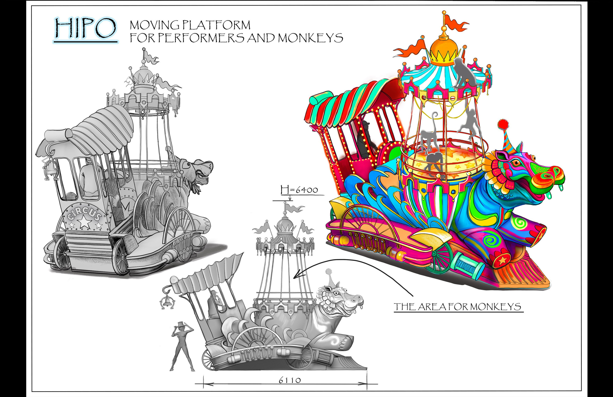 PLATFORMS FOR THEMED PARKS. Munina Dina. Set design portfolio