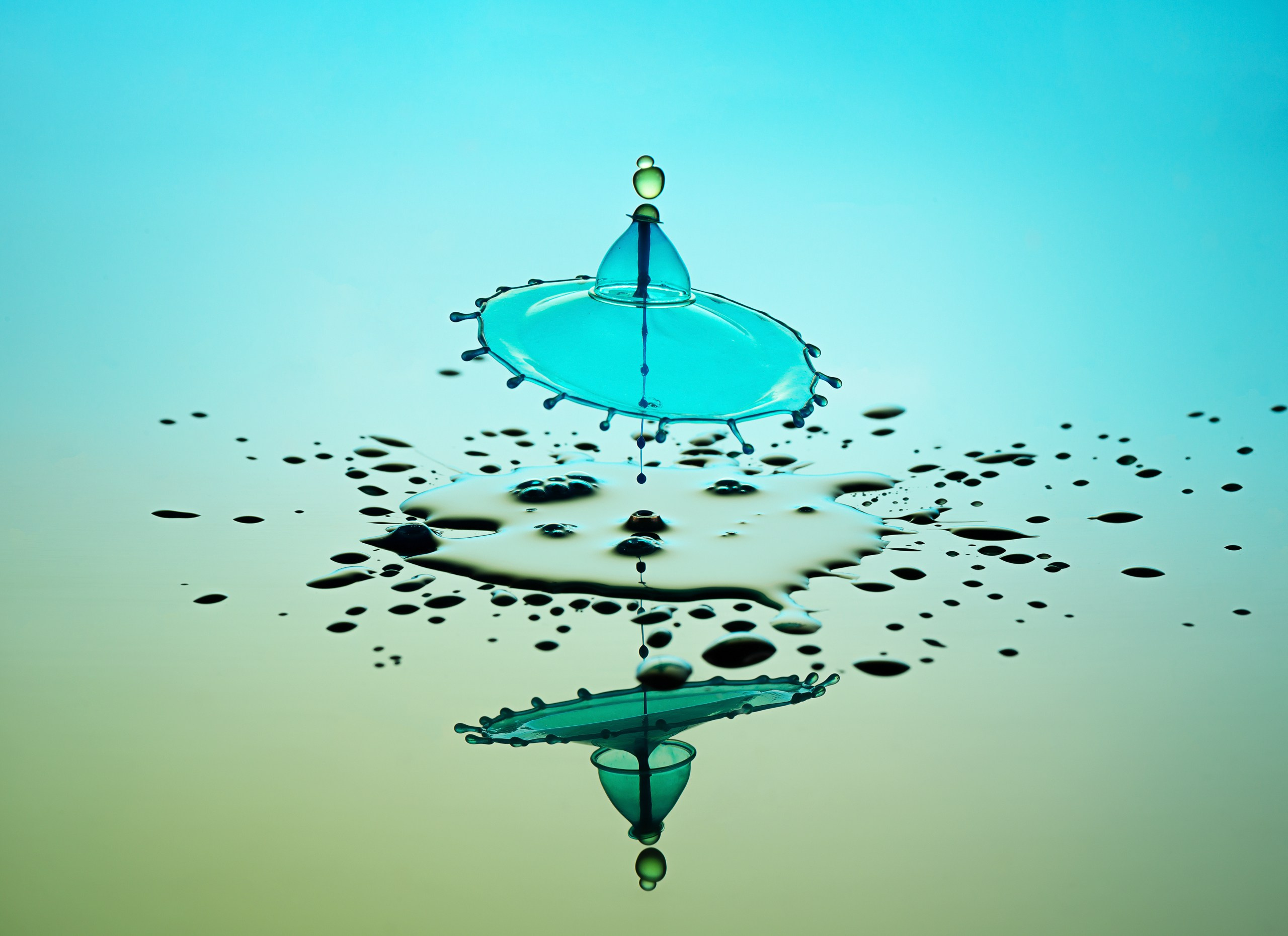 Капли с нижним клапаном. Скульптуры из воды Сергея Толмачева