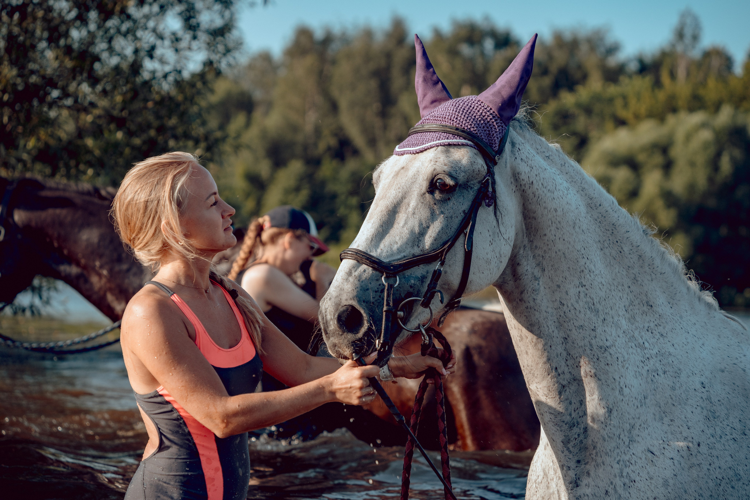 Купание лошадей 05.07.2024. Портретный и семейный фотограф в Москве/Видное